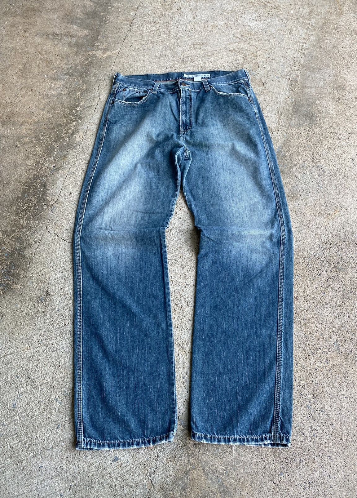 DKNY × Vintage Vintage Y2K Crazy DKNY Baggy Loose Faded Jeans Size US 36 / EU 52 - 1 Thumbnail
