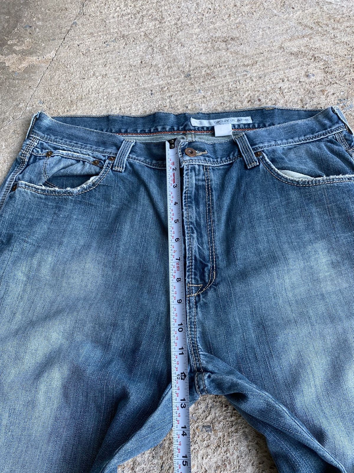 DKNY × Vintage Vintage Y2K Crazy DKNY Baggy Loose Faded Jeans Size US 36 / EU 52 - 14 Thumbnail