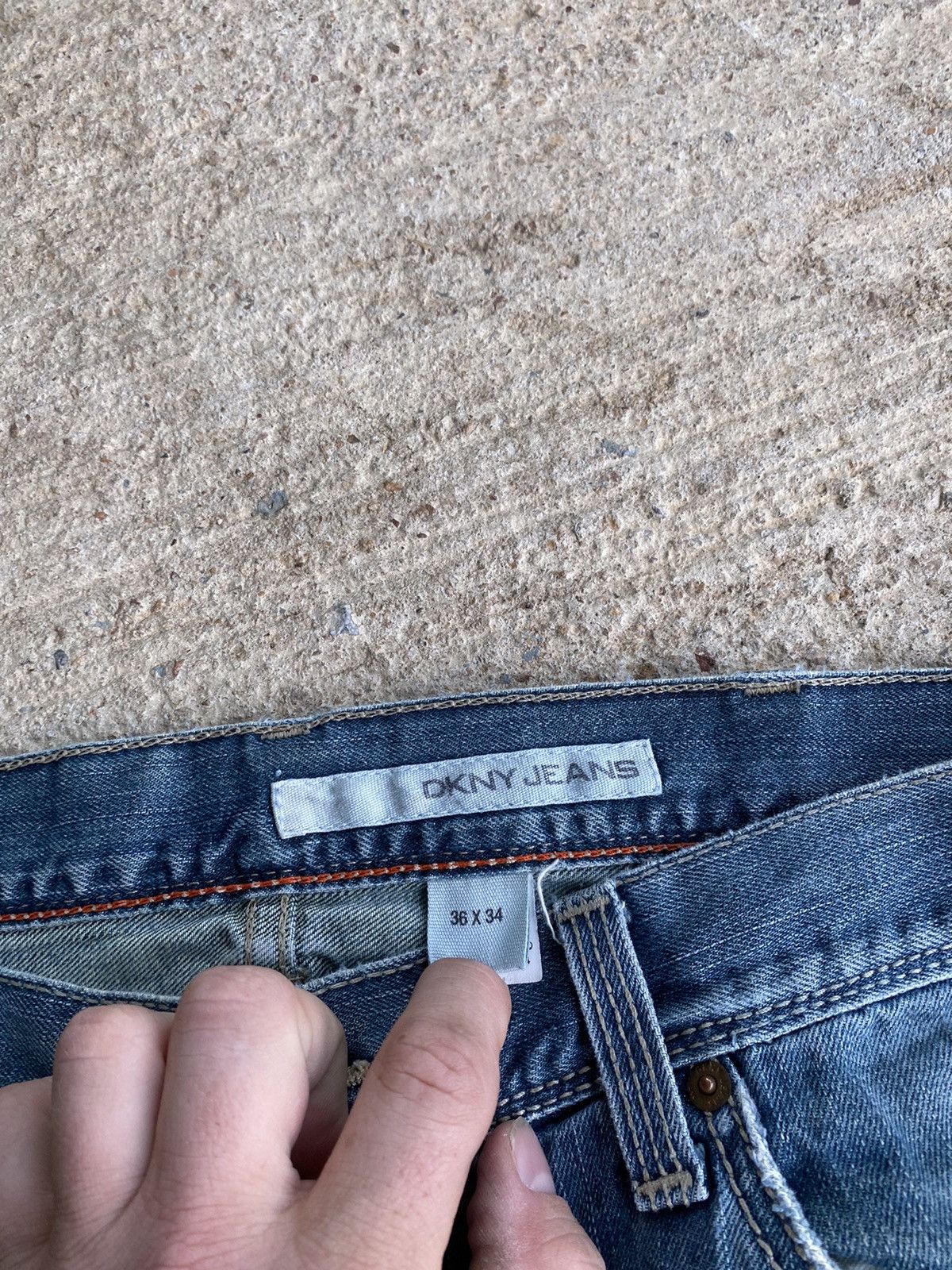 DKNY × Vintage Vintage Y2K Crazy DKNY Baggy Loose Faded Jeans Size US 36 / EU 52 - 5 Thumbnail