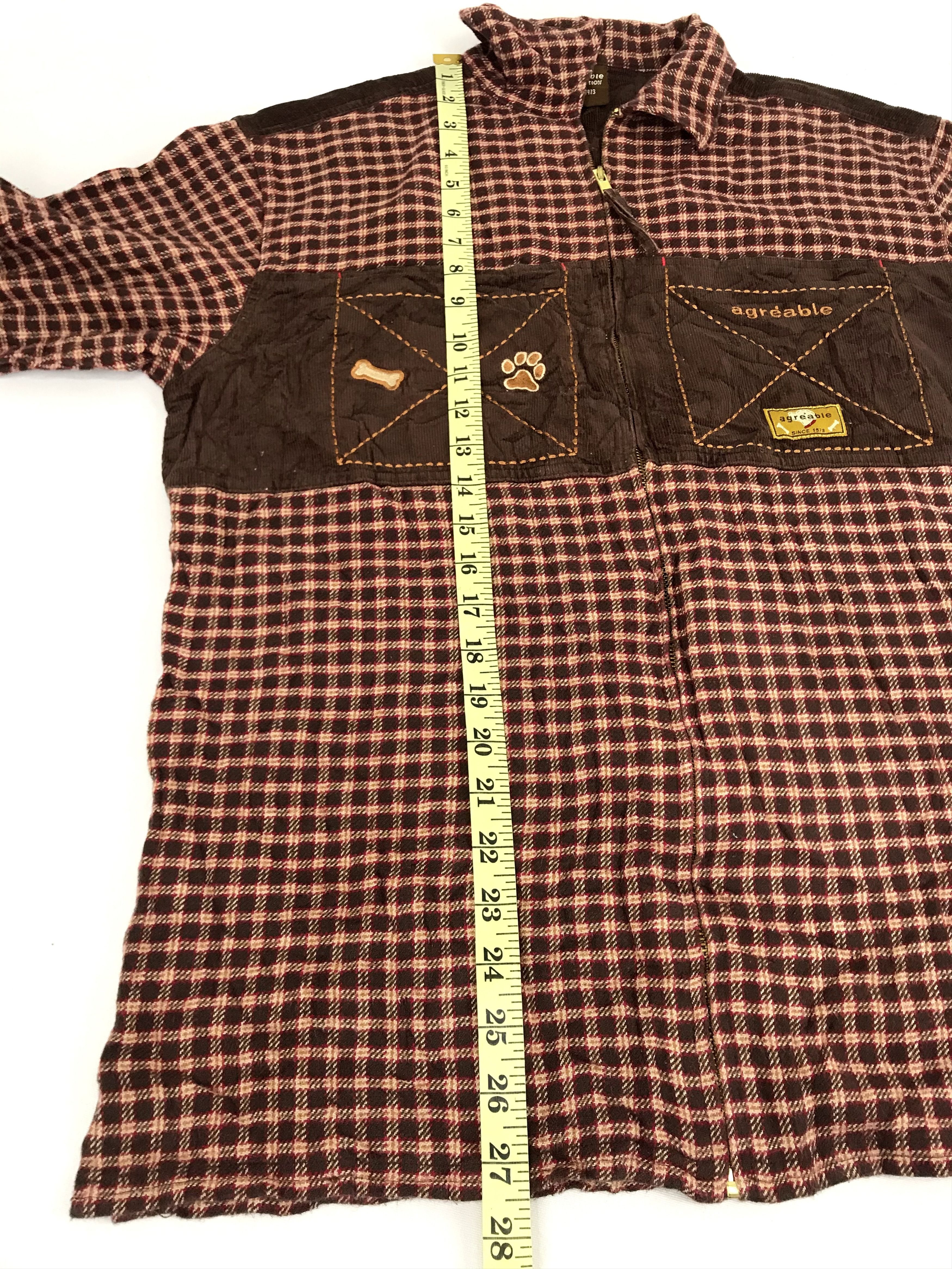 Designer Vintage Agreable Collection Flannel Style Jacket Square Size US L / EU 52-54 / 3 - 12 Thumbnail