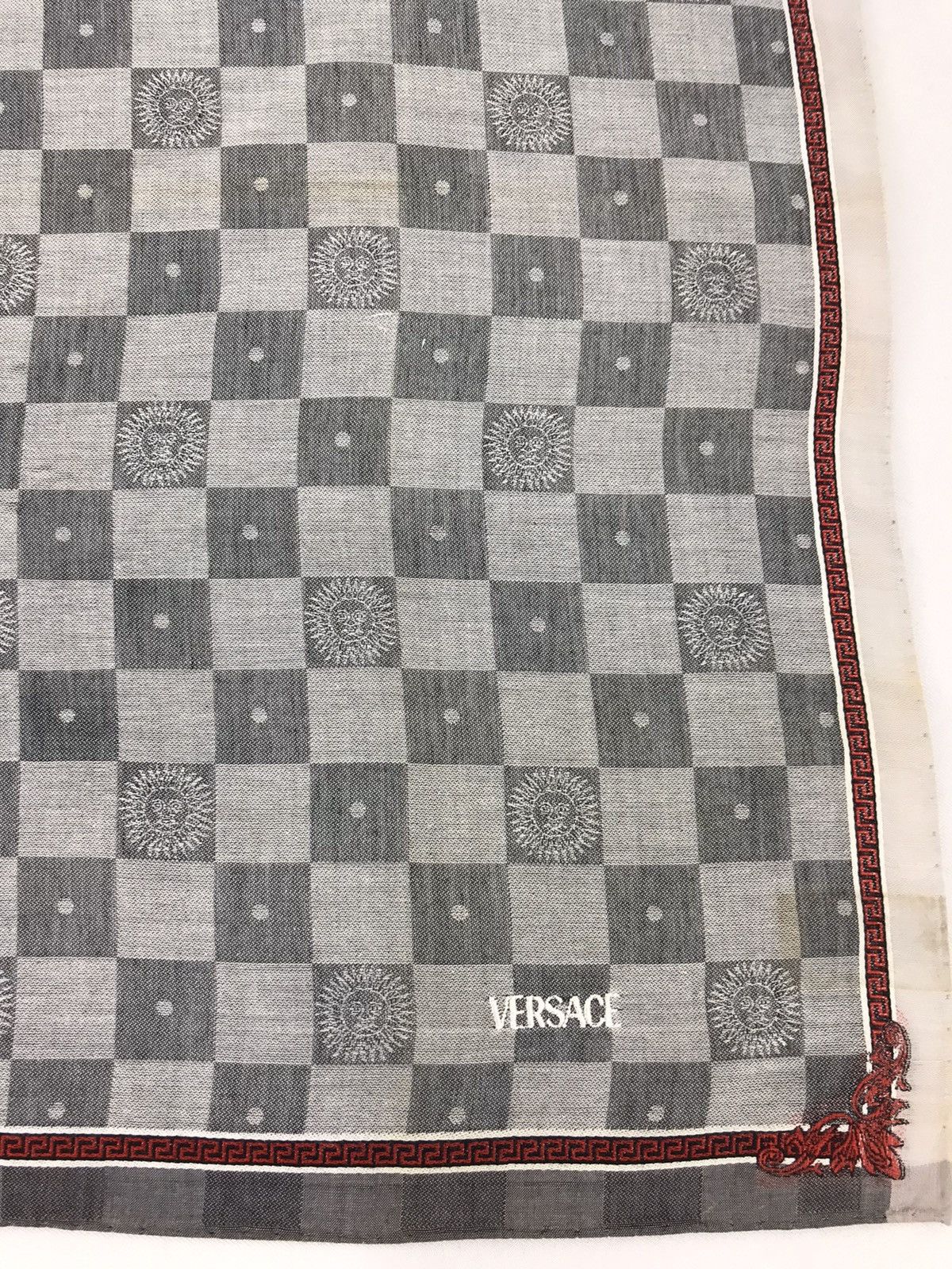 Versace × Vintage Vintage Versace Handkerchief Pocket Square Plaid Checked Size ONE SIZE - 1 Thumbnail