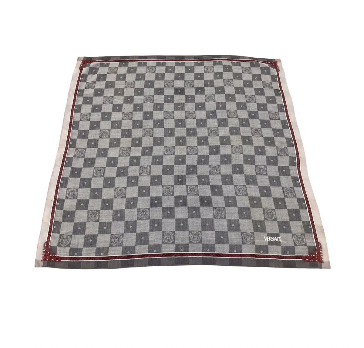 Versace × Vintage Vintage Versace Handkerchief Pocket Square Plaid Checked Size ONE SIZE - 3 Thumbnail