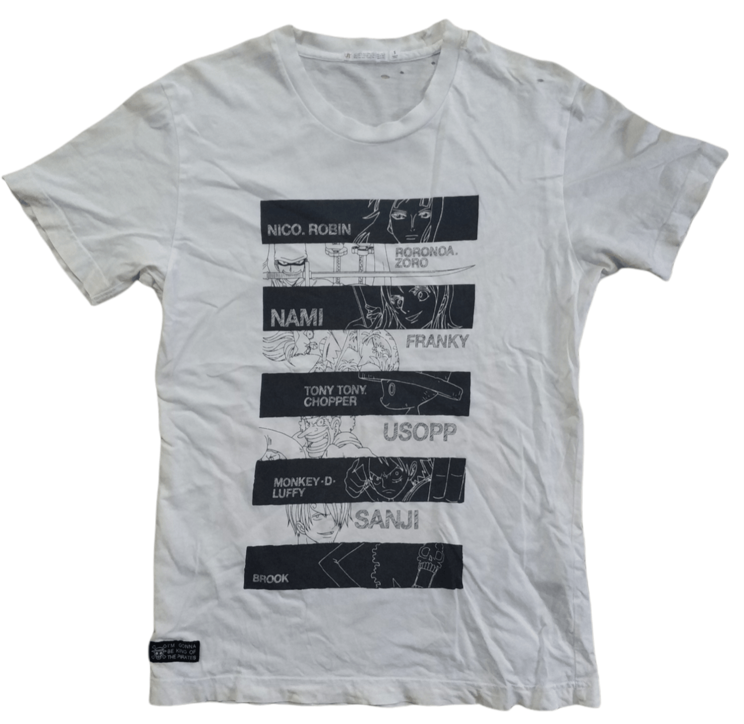 🔥Distressed One Piece Character x Uniqlo White Tees