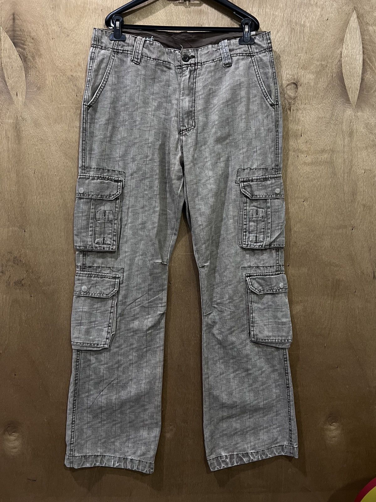 Japanese Brand 2ND HAND GARMENT Glen Plaid 3D Baggy Multipocket Cargo Pant Size US 36 / EU 52 - 5 Thumbnail