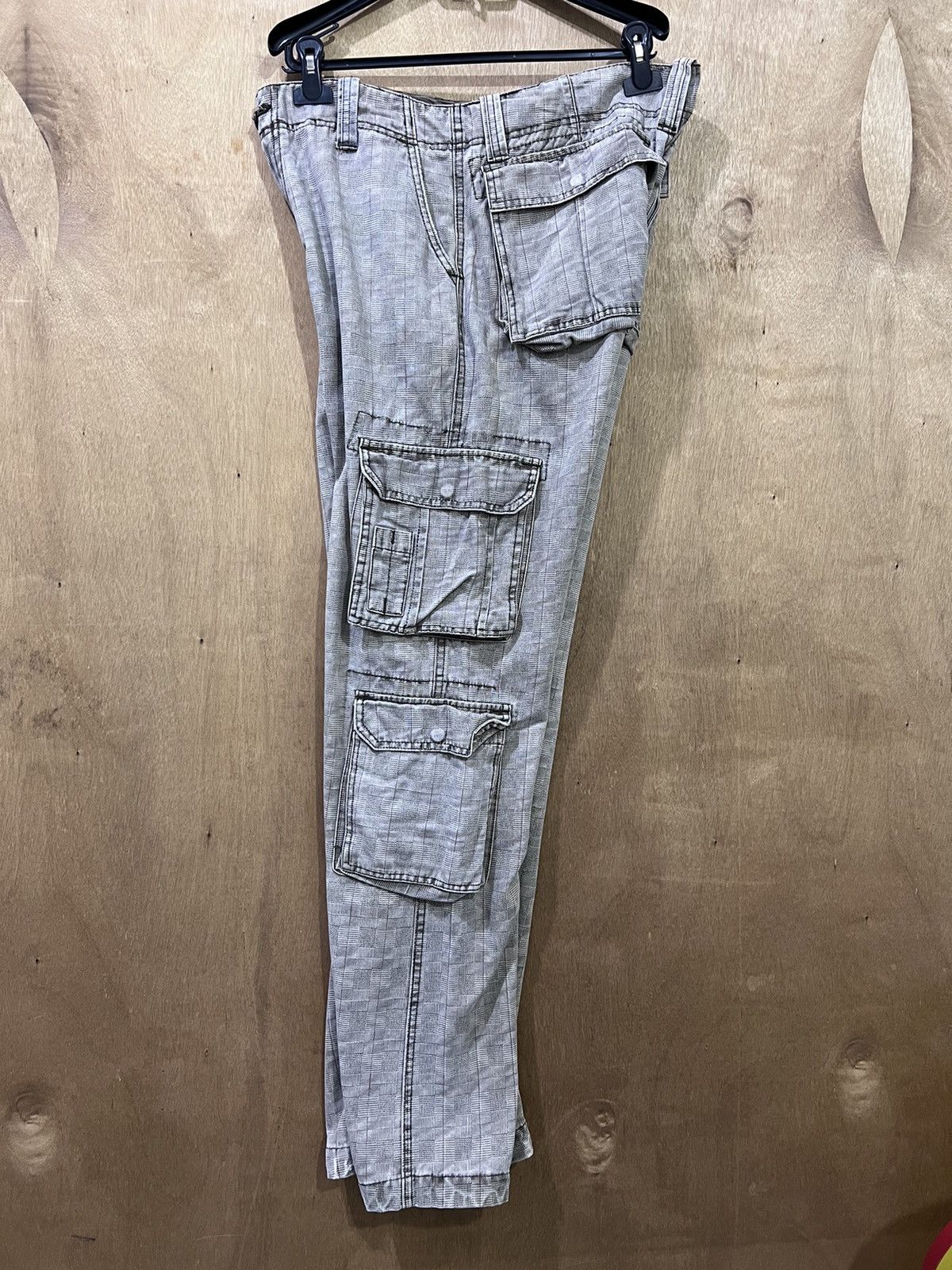 Japanese Brand 2ND HAND GARMENT Glen Plaid 3D Baggy Multipocket Cargo Pant Size US 36 / EU 52 - 4 Thumbnail