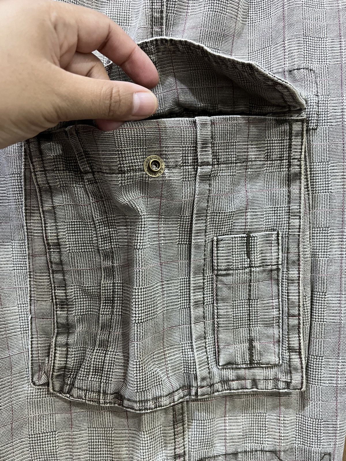 Japanese Brand 2ND HAND GARMENT Glen Plaid 3D Baggy Multipocket Cargo Pant Size US 36 / EU 52 - 14 Thumbnail