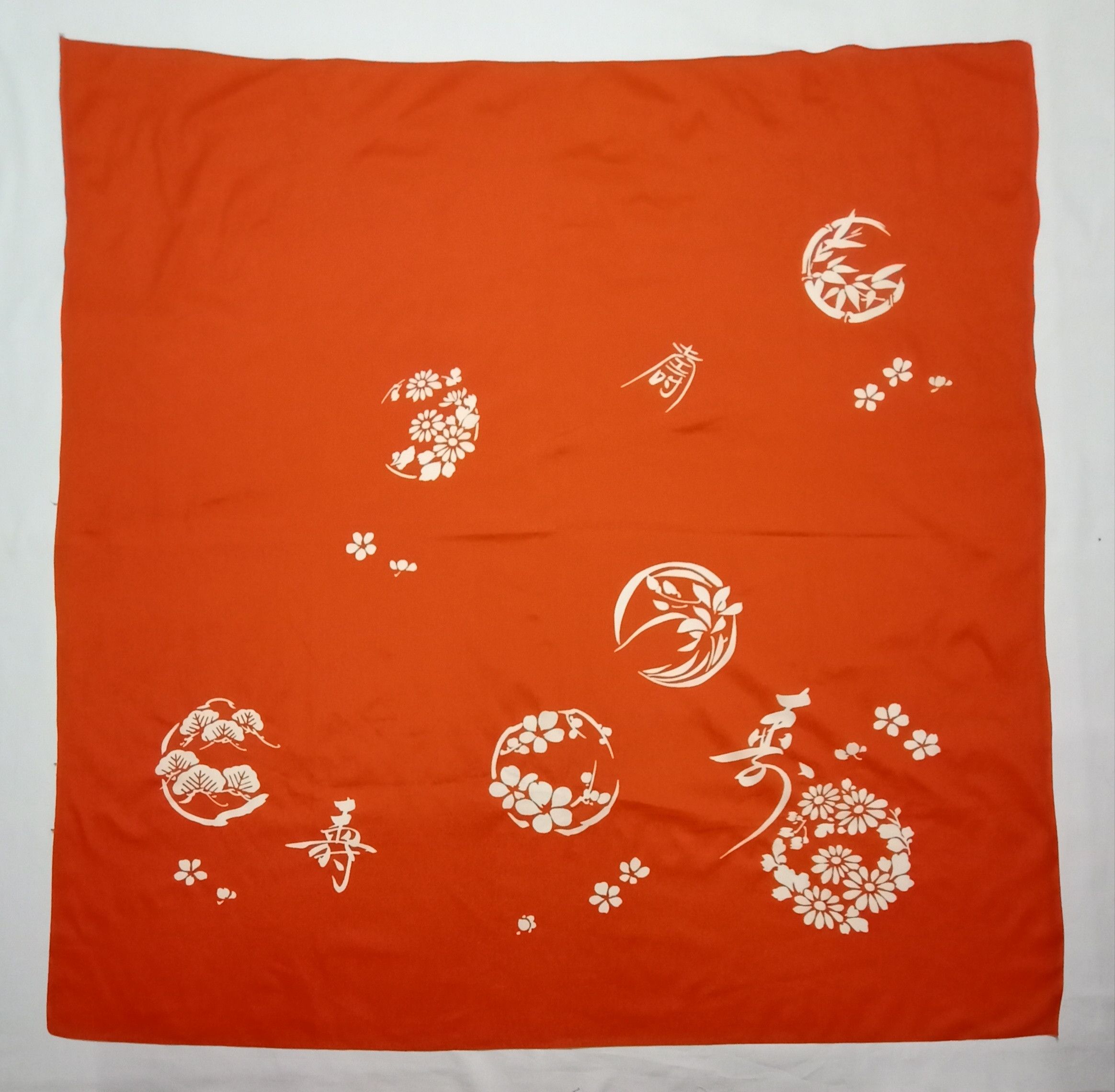 Designer Japanese Handkerchief Floral Design 36 x 36 Size ONE SIZE - 1 Thumbnail