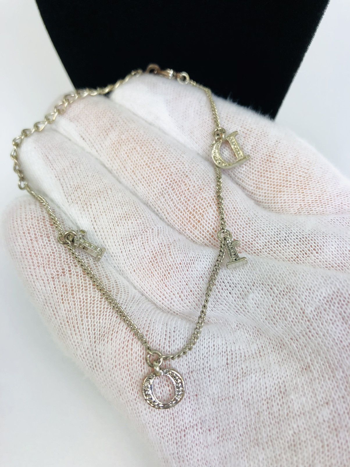 image of Dior Spell Out Bracelet in Silver, Men's