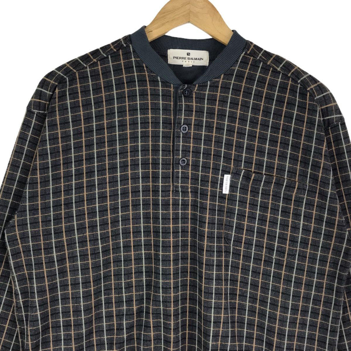 Pierre Balmain Vintage Pierre Balmain Paris Checkered Pattern Sweatshirt Size US L / EU 52-54 / 3 - 2 Thumbnail