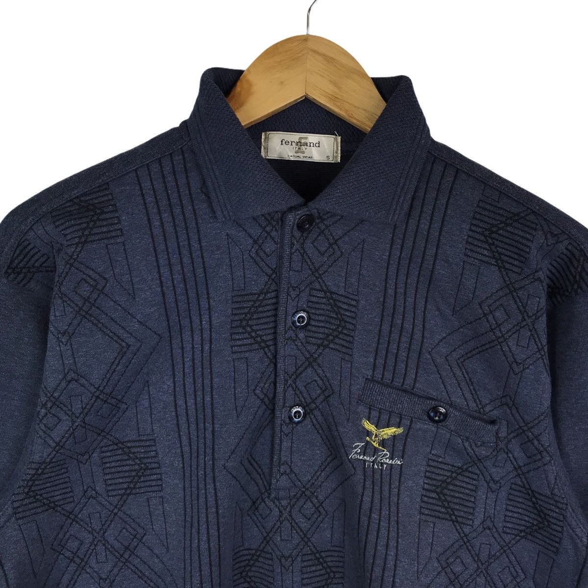 Vintage Vintage 90s Fernand Razzini Italy Collared Sweatshirt Size US S / EU 44-46 / 1 - 2 Thumbnail