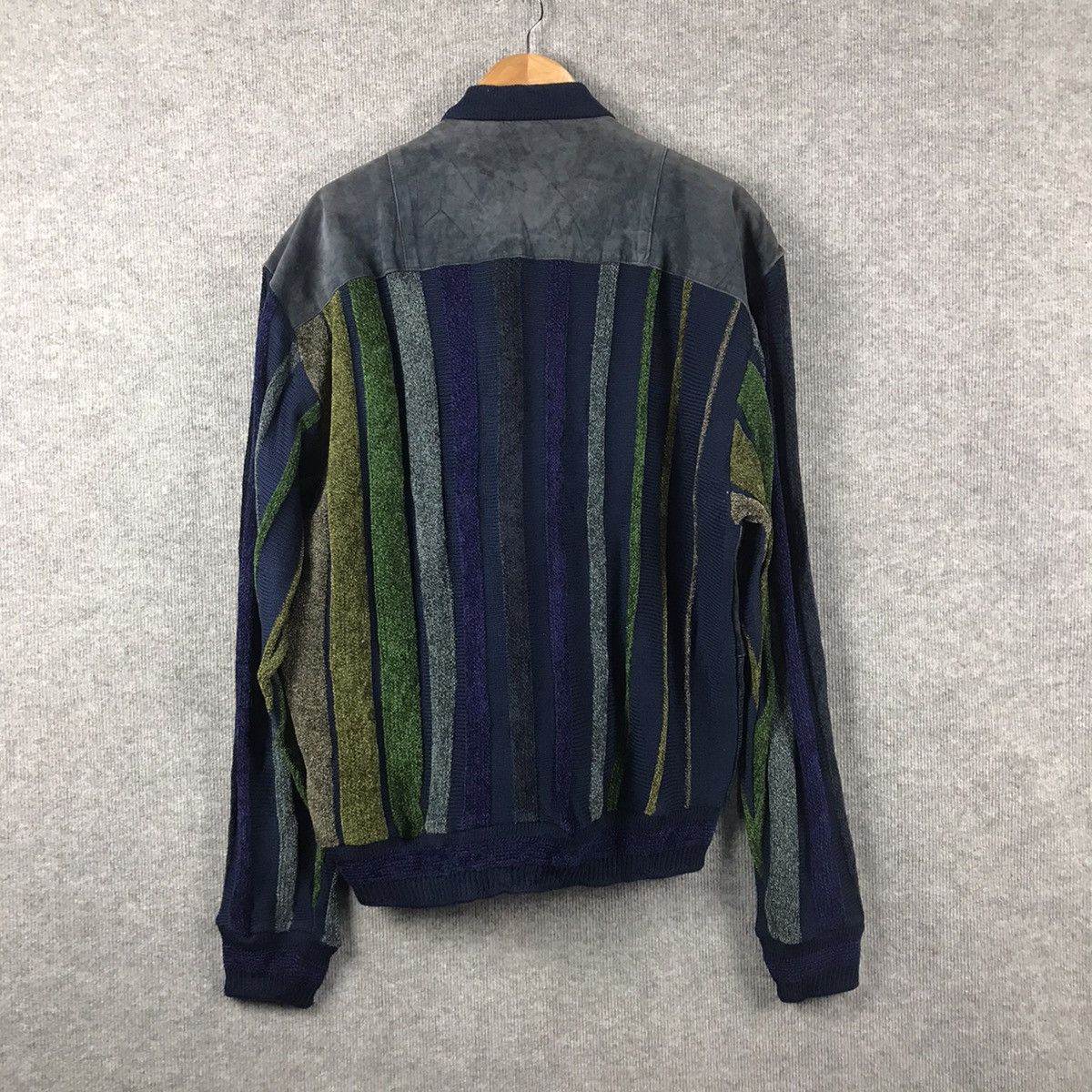 If Six Was Nine × Japanese Brand × Saxony VINTAGE SAXONY LEATHER X KNITWEAR MULTICOLOUR INSPIRED COOGI Size US L / EU 52-54 / 3 - 4 Thumbnail