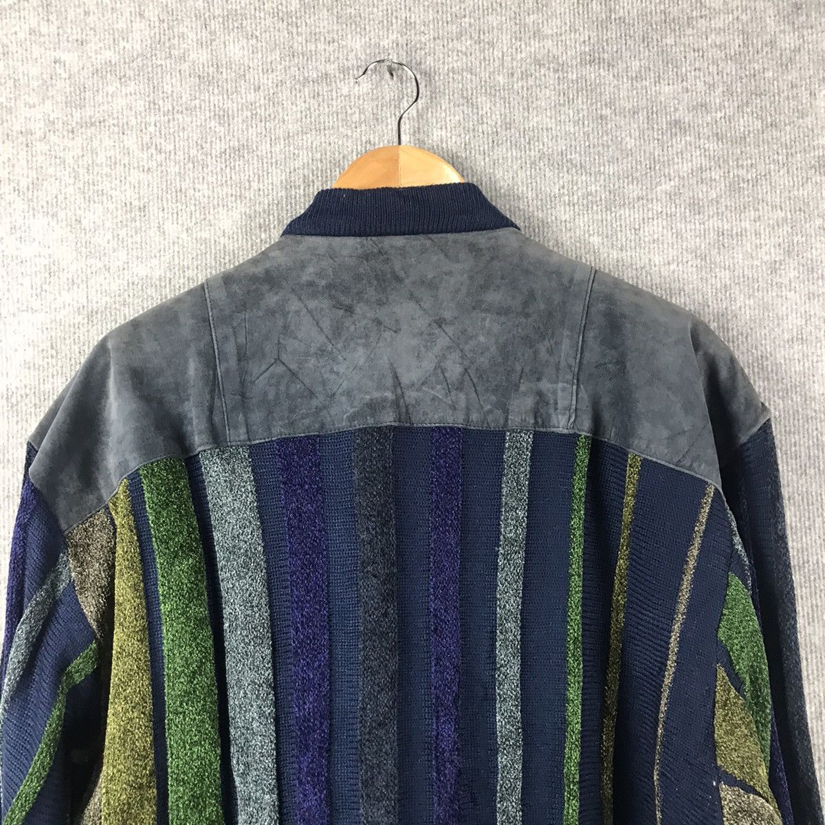 If Six Was Nine × Japanese Brand × Saxony VINTAGE SAXONY LEATHER X KNITWEAR MULTICOLOUR INSPIRED COOGI Size US L / EU 52-54 / 3 - 5 Thumbnail