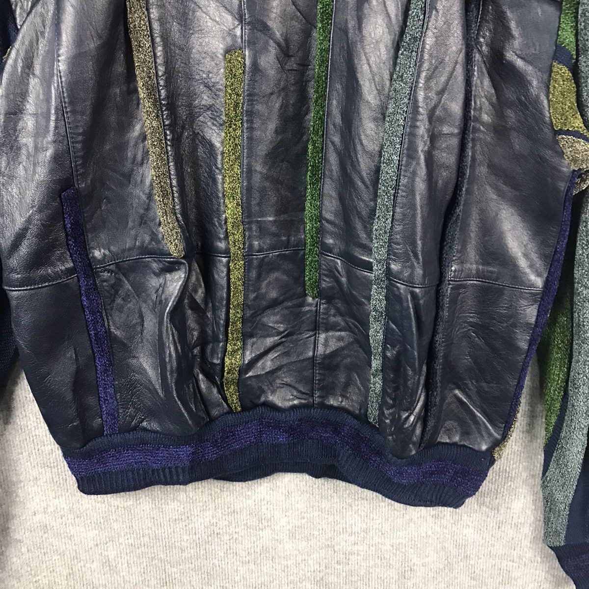 If Six Was Nine × Japanese Brand × Saxony VINTAGE SAXONY LEATHER X KNITWEAR MULTICOLOUR INSPIRED COOGI Size US L / EU 52-54 / 3 - 3 Thumbnail