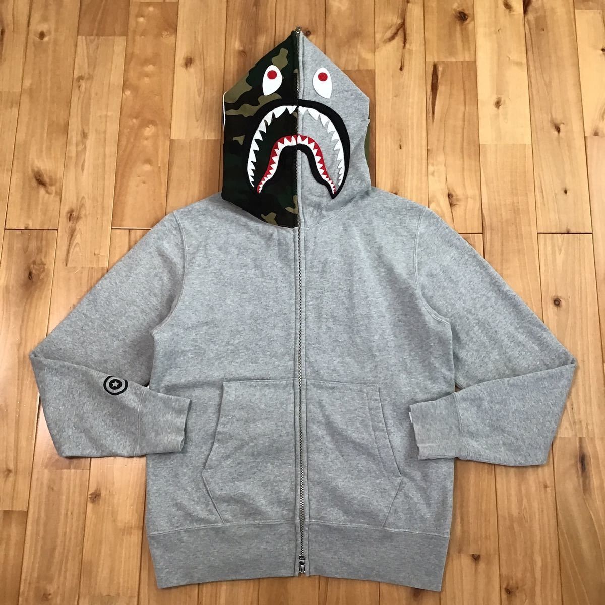image of Bape Land 1St Anniversary Shark Full Zip Hoodie in Grey, Men's (Size Medium)