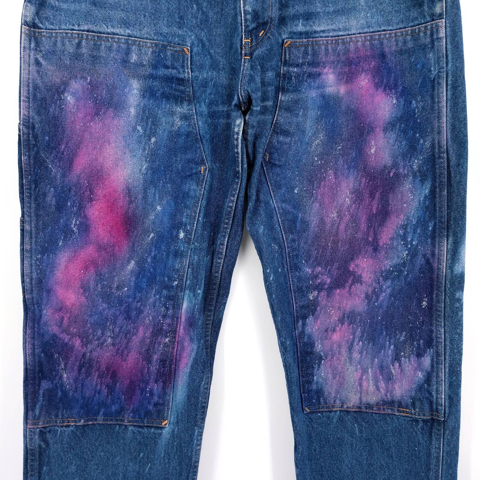 Vintage Vintage Prison Blues Double-Knee Custom Painter Denim Jeans Size US 42 / EU 58 - 3 Thumbnail