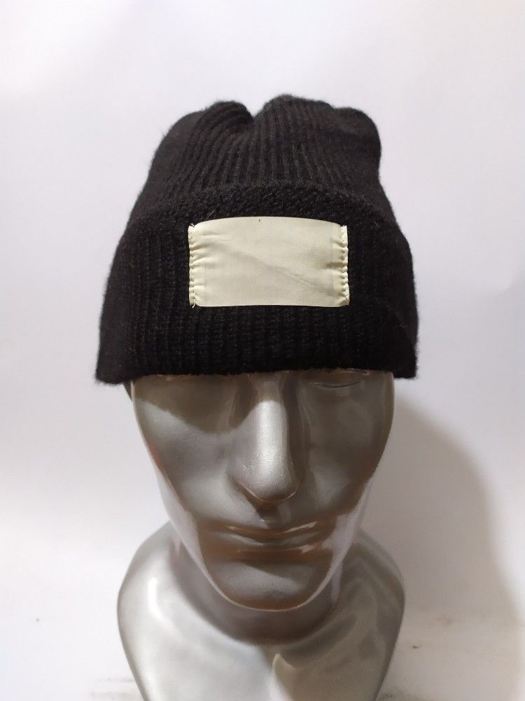 image of Ca4La Blank Patch Black Beanie Hat Nice Design, Men's