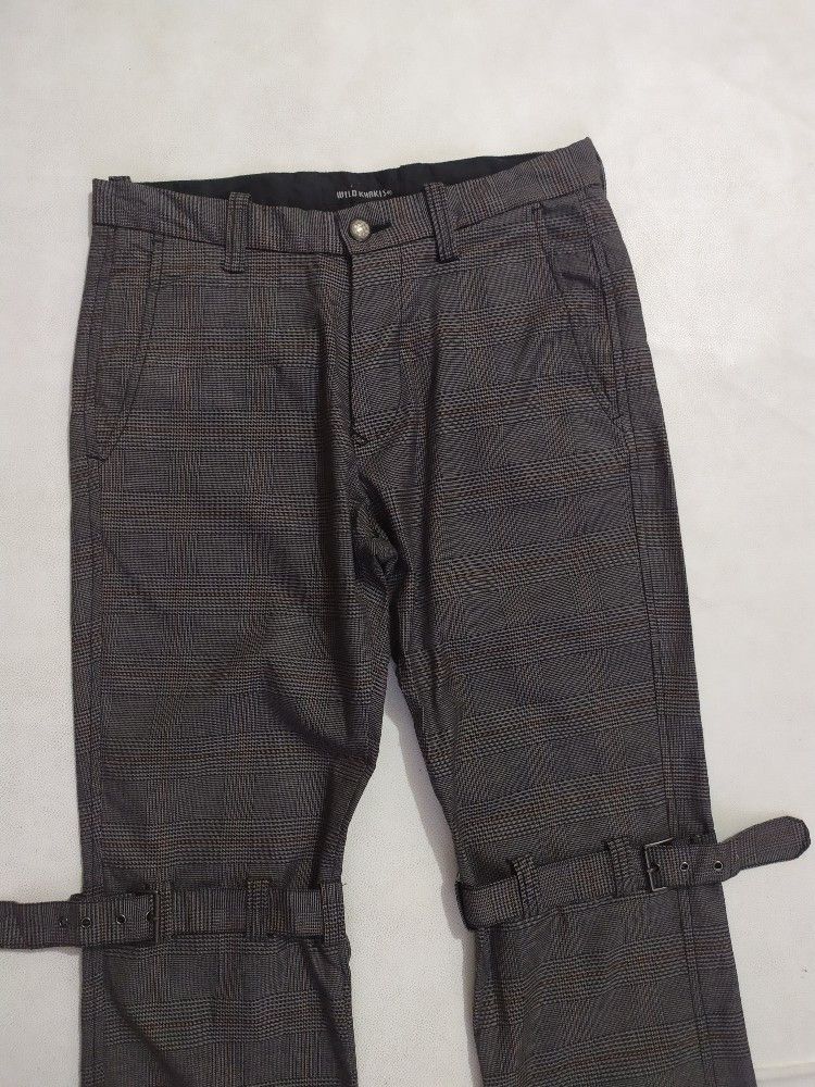 Japanese Brand 🔥Wild Khakis Japan Bondage Punk Pants Size US 29 - 2 Thumbnail