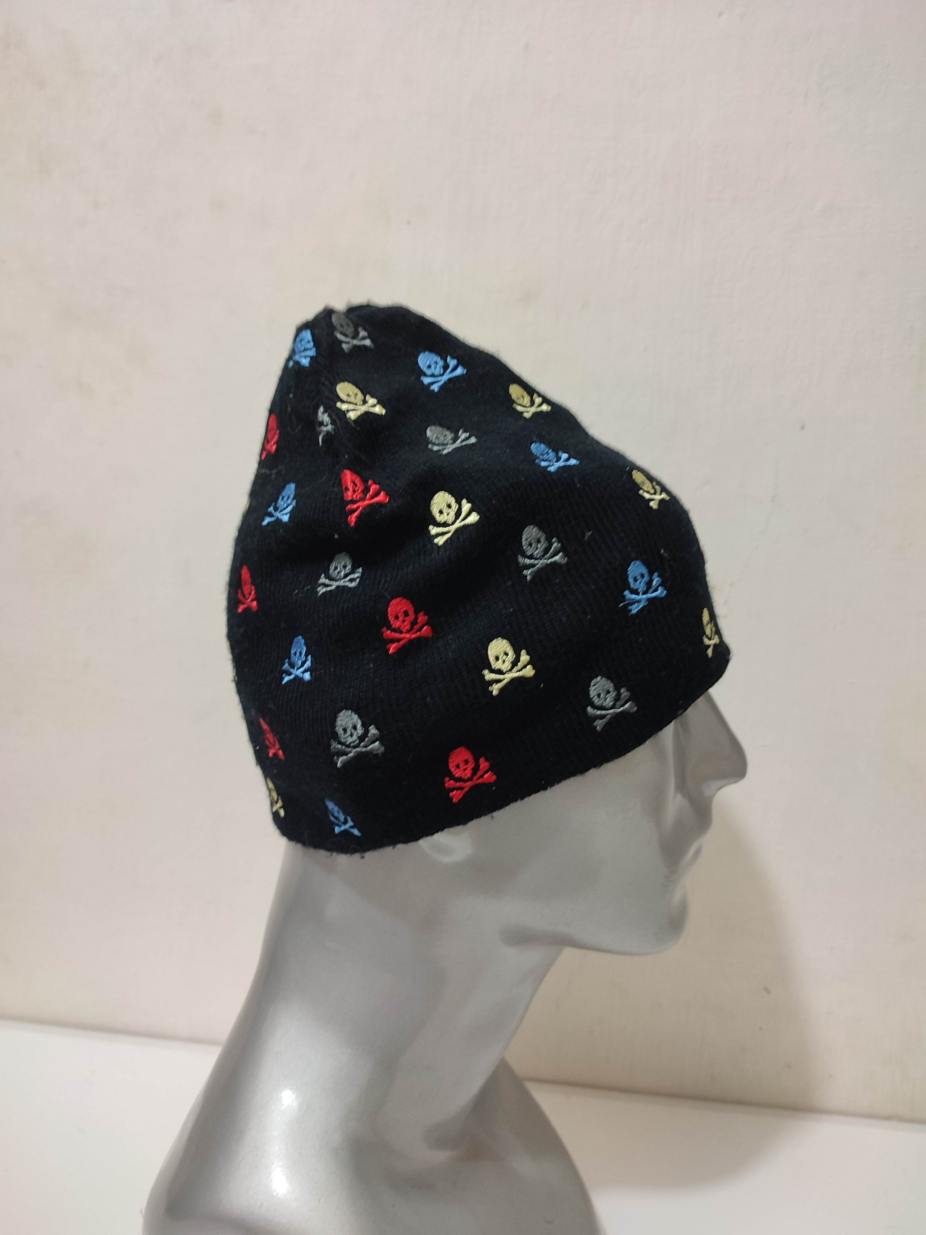 Other 🔥D873 Multicolour Embroidery Skull Beanie Punk Rock Bondage Size ONE SIZE - 5 Thumbnail
