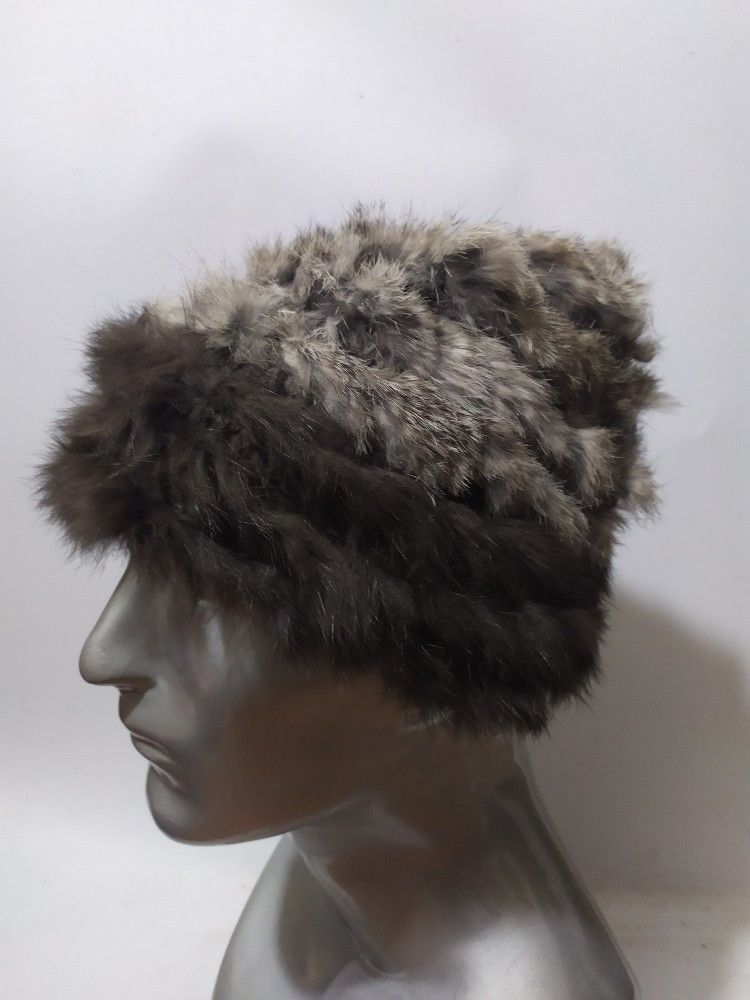 Japanese Brand 🔥Shuca Japanese Brand real Fur 2 tone Beanie Hats Size ONE SIZE - 3 Thumbnail