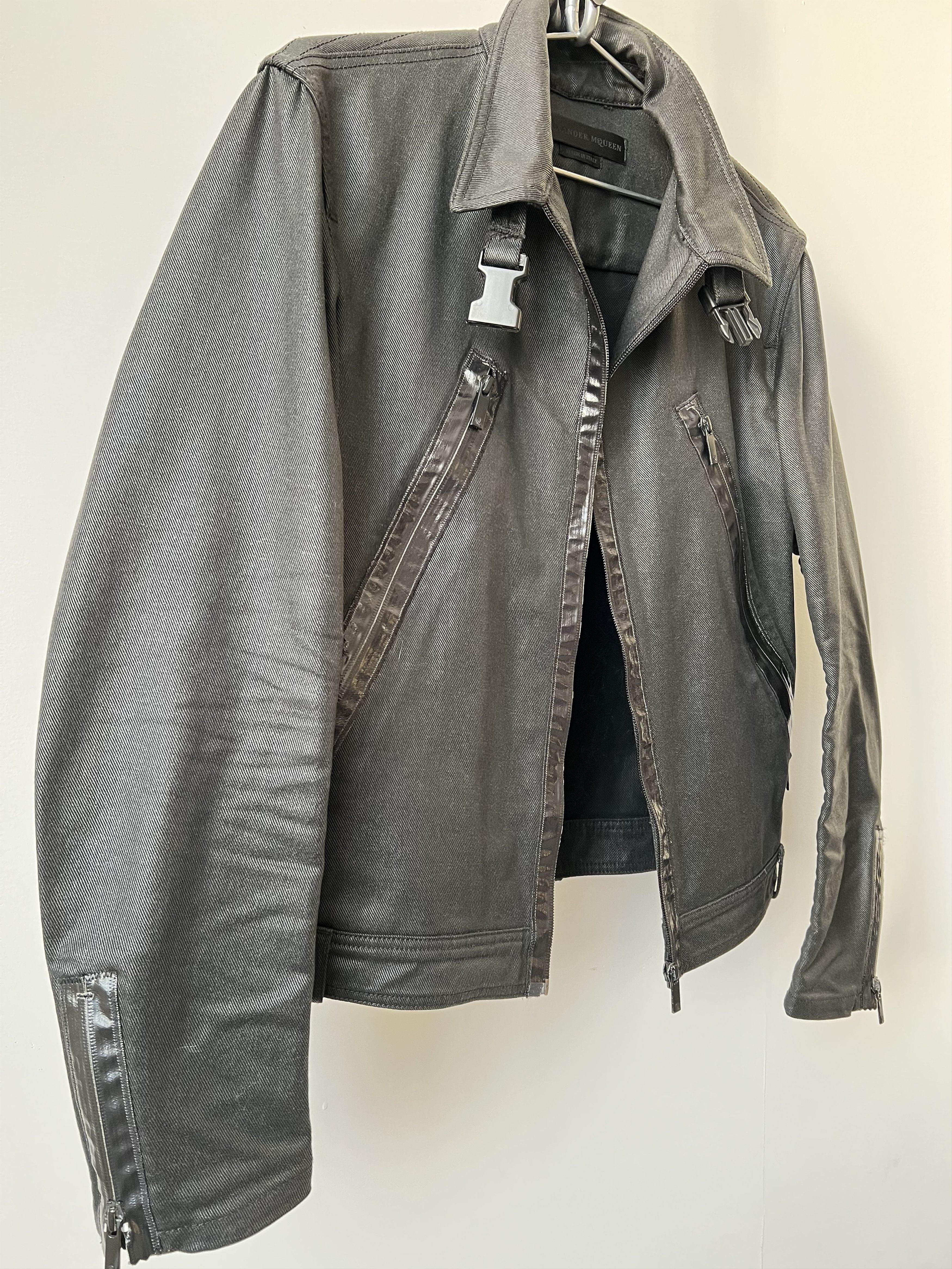Alexander McQueen Mainline Coated Biker Jacket Size US M / EU 48-50 / 2 - 4 Thumbnail