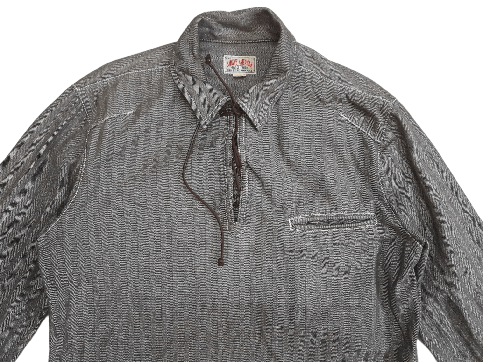 Other Smith American Herringbone HBT Denim Shirt Jacket (D918) Size US M / EU 48-50 / 2 - 2 Thumbnail