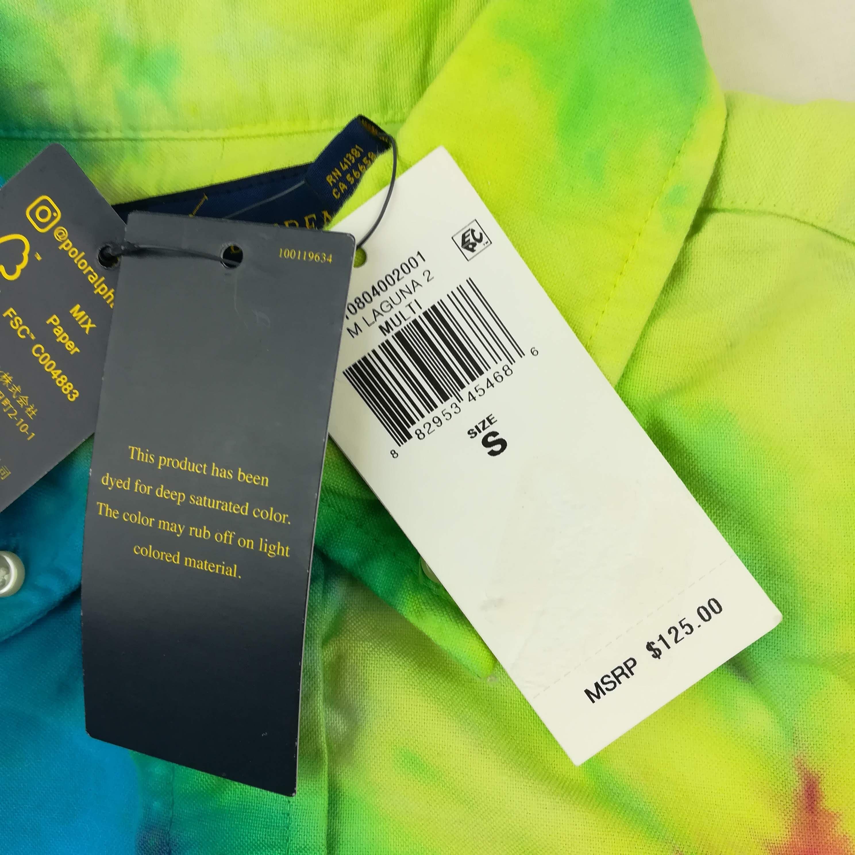 NWT Polo Ralph Lauren Tie Dye Colorblock Oxford Shirt
