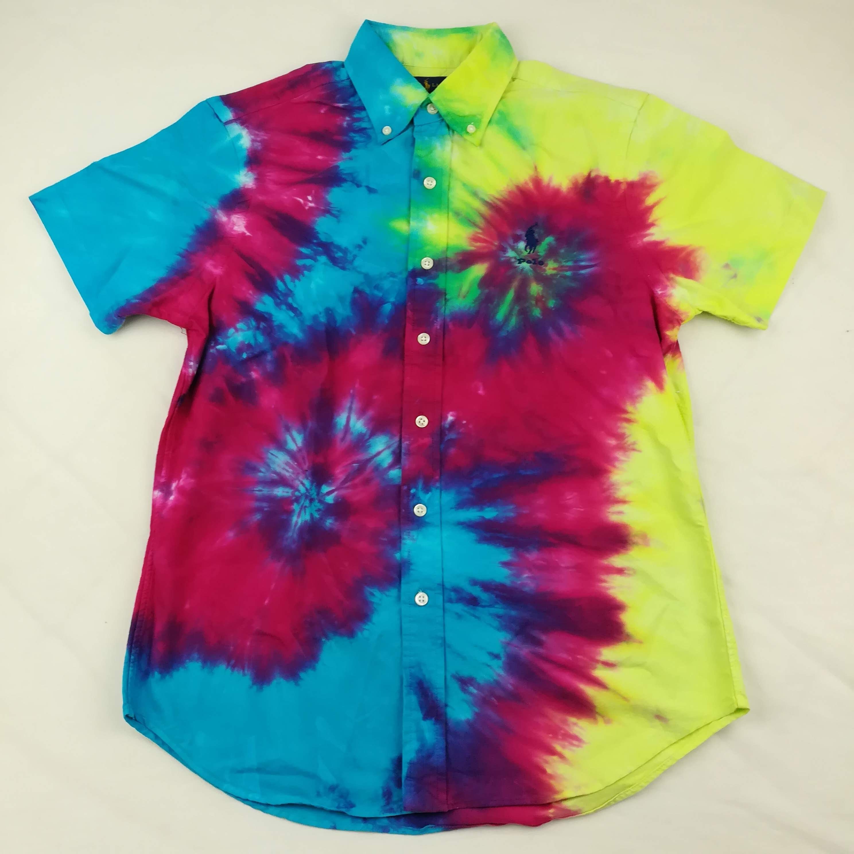 NWT Polo Ralph Lauren Tie Dye Colorblock Oxford Shirt
