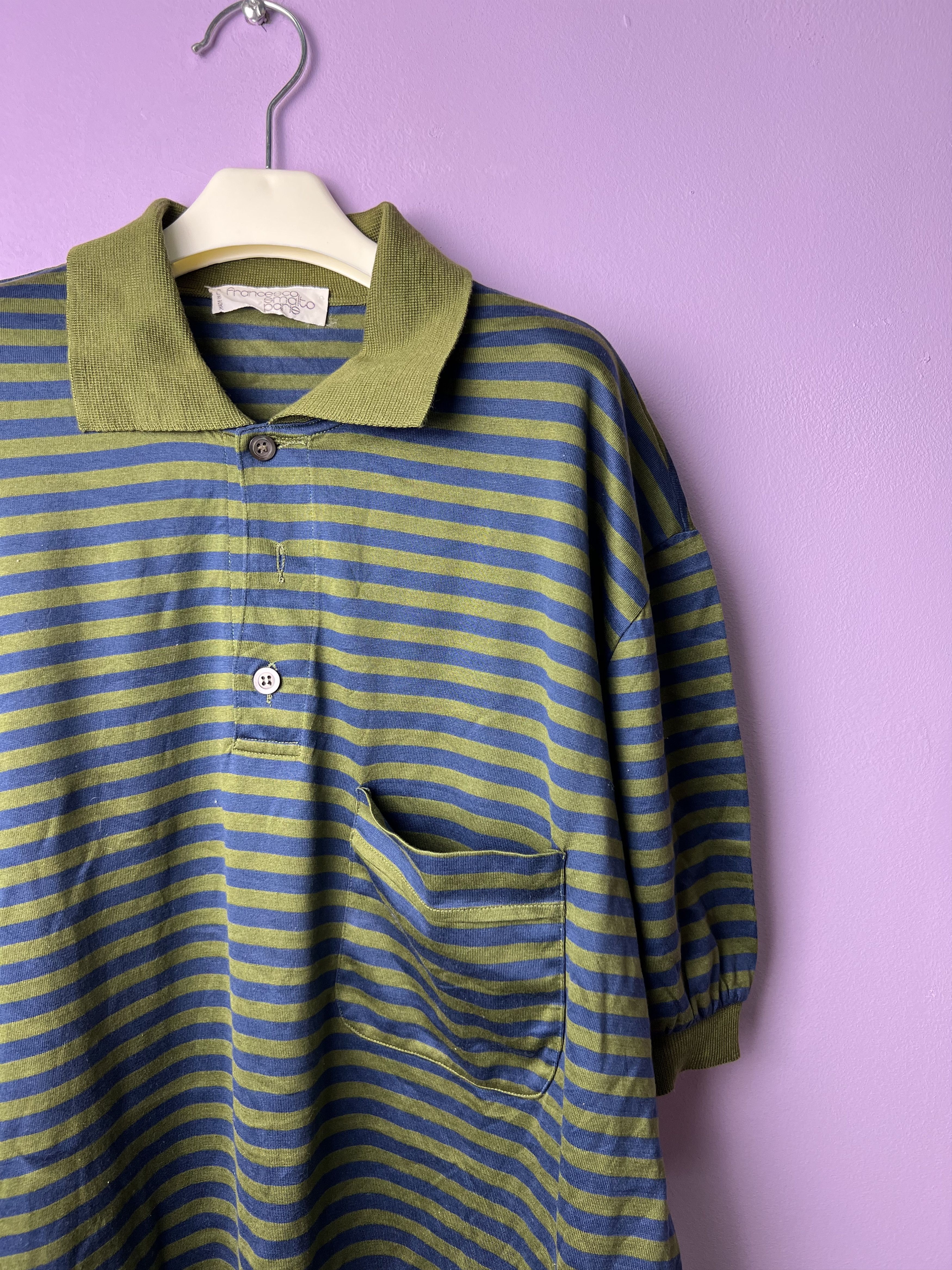 Francesco Smalto 🔥Vintage Stripe Francesco Smalto Polo Tees Size US M / EU 48-50 / 2 - 4 Thumbnail