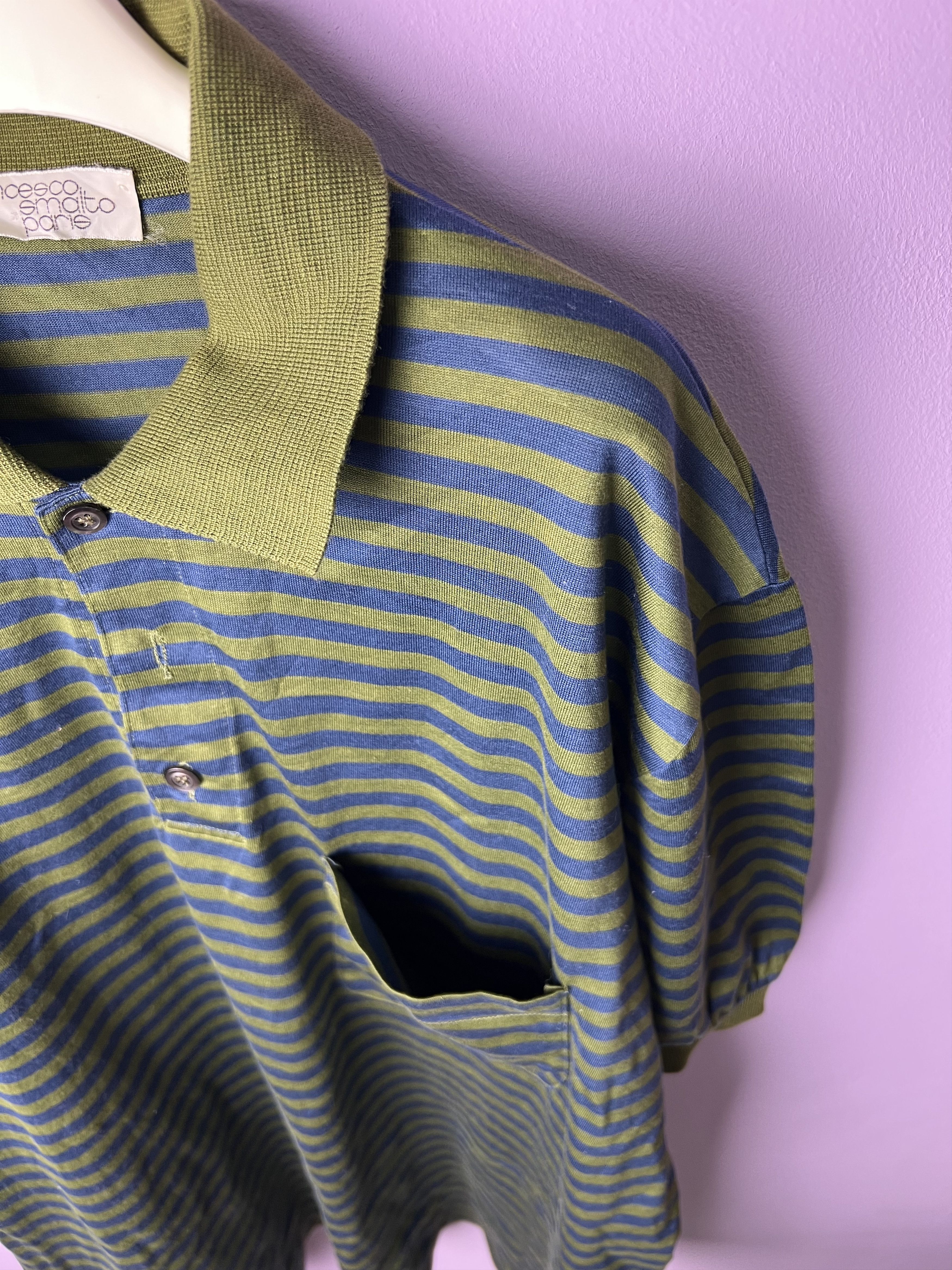 Francesco Smalto 🔥Vintage Stripe Francesco Smalto Polo Tees Size US M / EU 48-50 / 2 - 7 Thumbnail