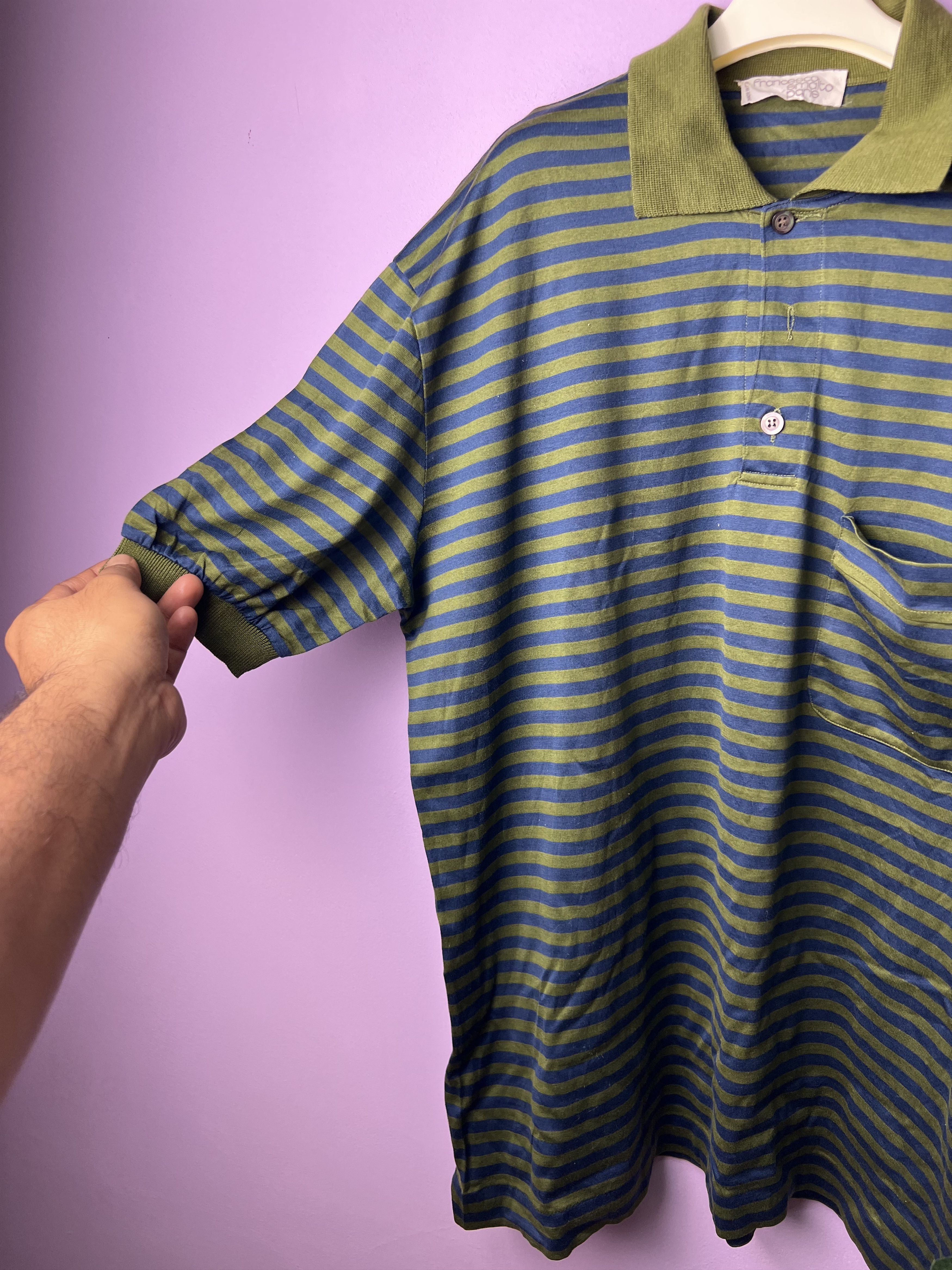 Francesco Smalto 🔥Vintage Stripe Francesco Smalto Polo Tees Size US M / EU 48-50 / 2 - 9 Thumbnail