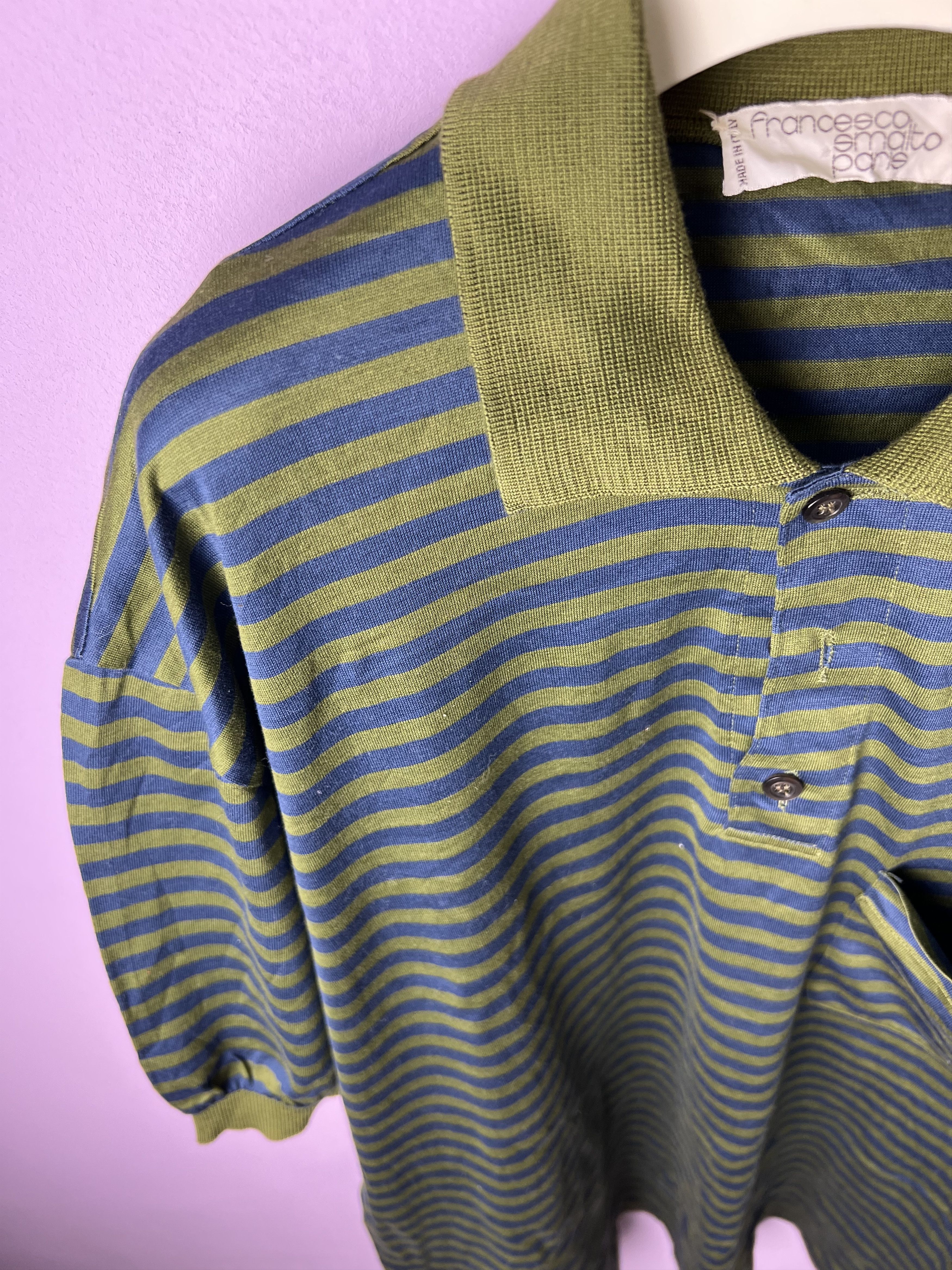 Francesco Smalto 🔥Vintage Stripe Francesco Smalto Polo Tees Size US M / EU 48-50 / 2 - 8 Thumbnail