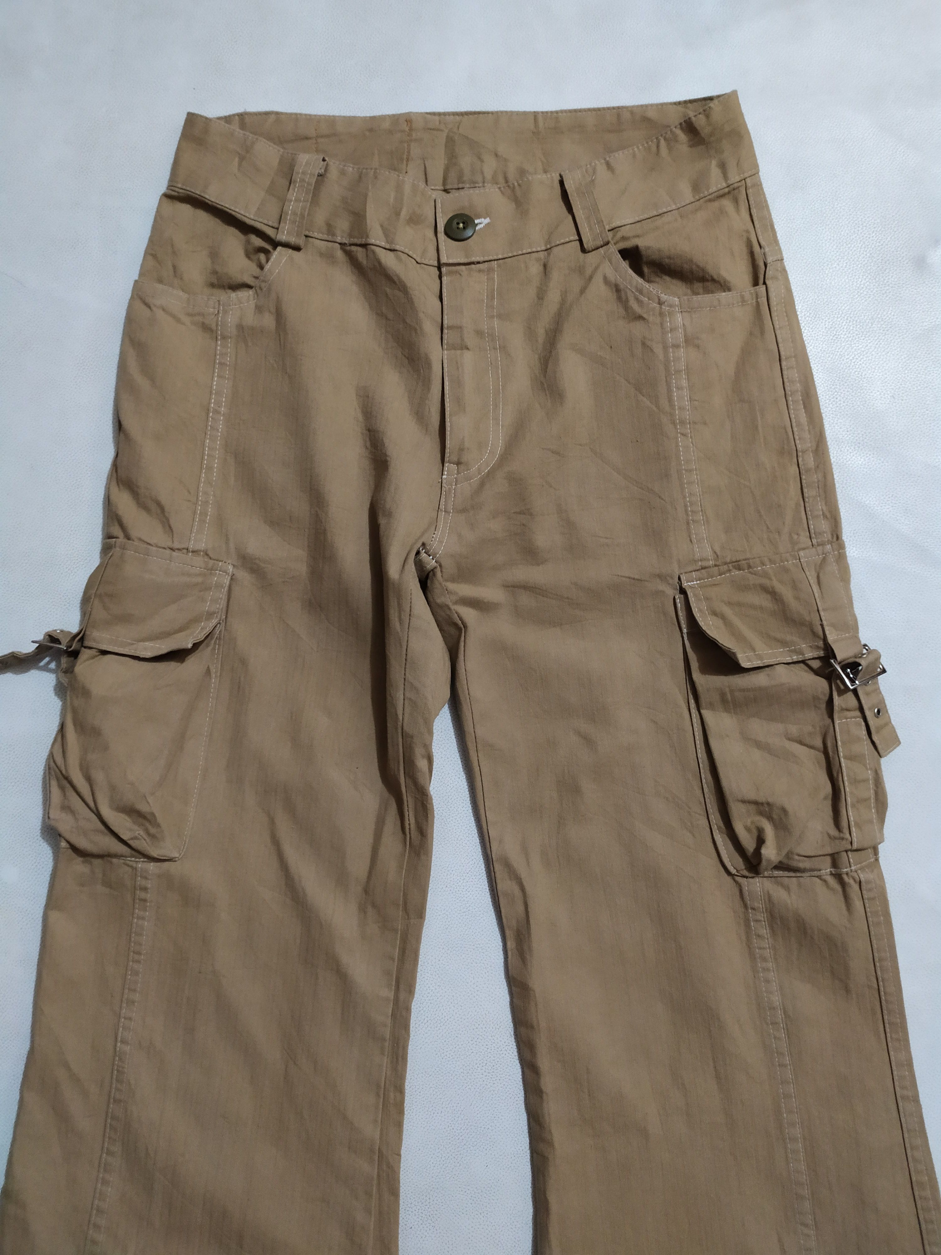 If Six Was Nine × Japanese Brand 🔥Char Akiyama Cargo Tactical Bondage Flare Boot cut Pants Size US 29 - 2 Thumbnail