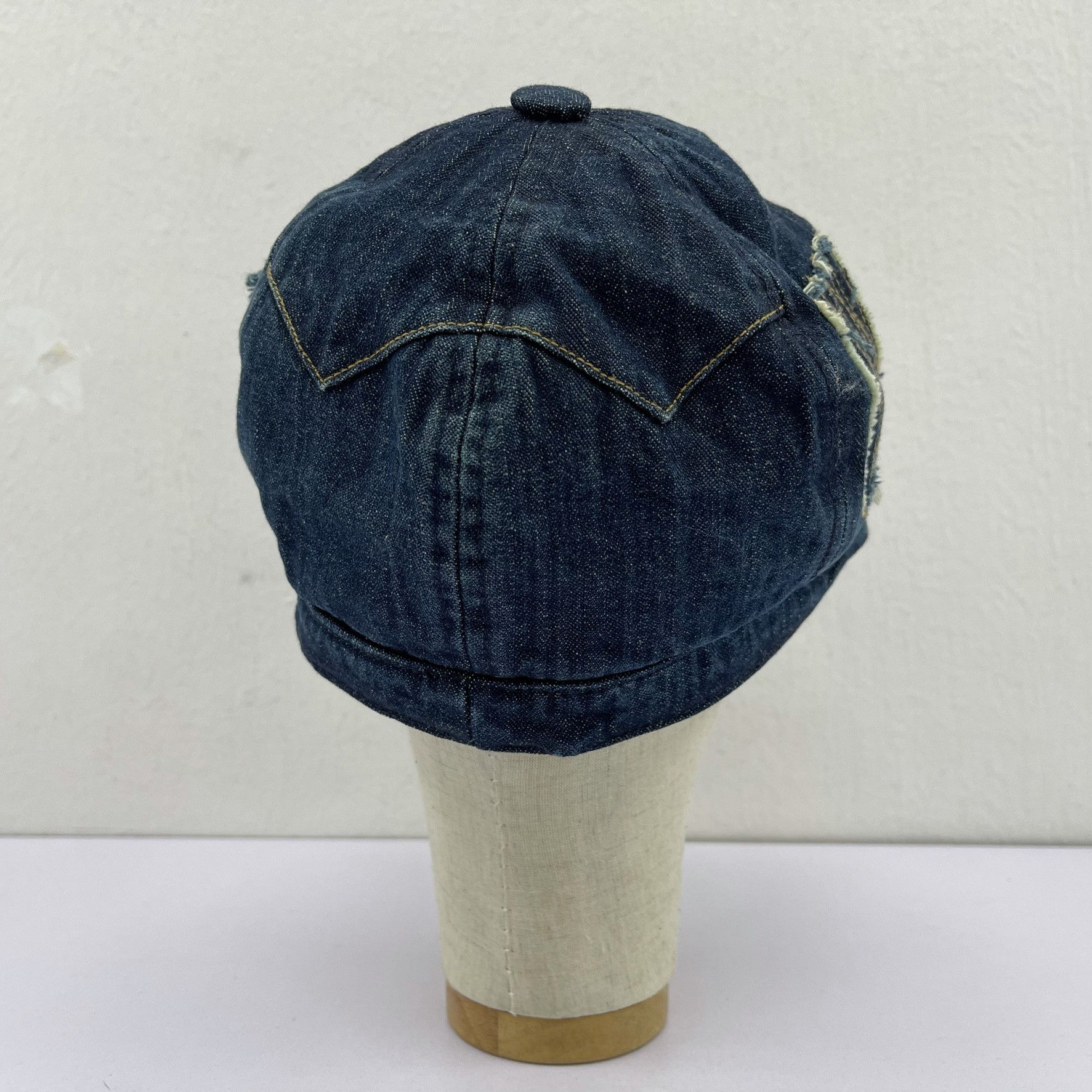 Other Unknown Distressed Denim Cap Hats-BH3138 Size ONE SIZE - 4 Thumbnail