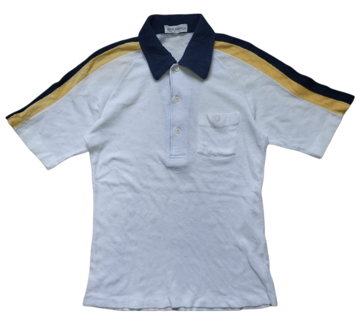 Vintage 🔥Vintage Single Stitch Mr Boden Side Stripe Polos Size US S / EU 44-46 / 1 - 1 Thumbnail
