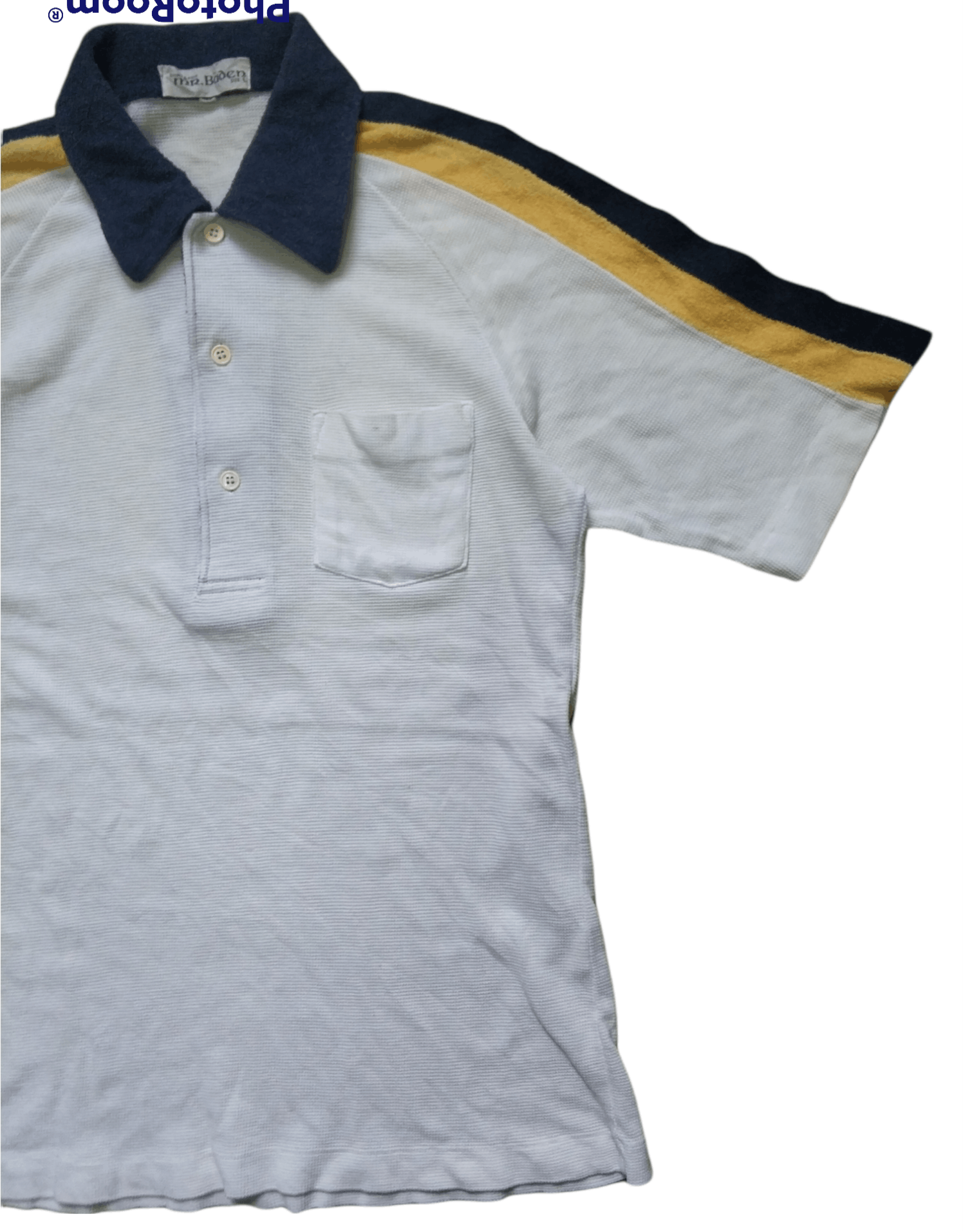 Vintage 🔥Vintage Single Stitch Mr Boden Side Stripe Polos Size US S / EU 44-46 / 1 - 2 Thumbnail