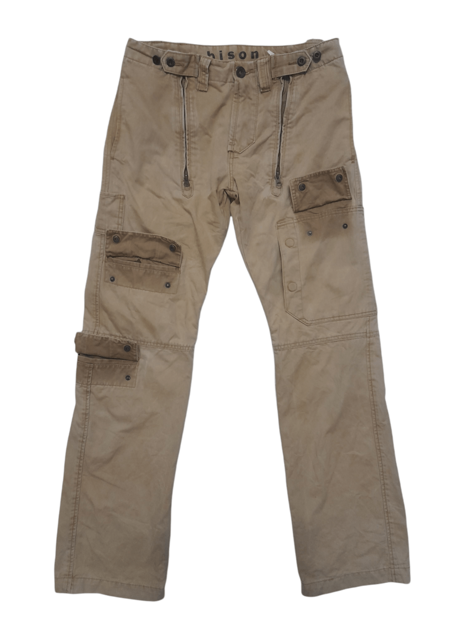 Japanese Brand BISON Multipocketed Trousers Tactical Parachute (D863) Size US 31 - 1 Thumbnail