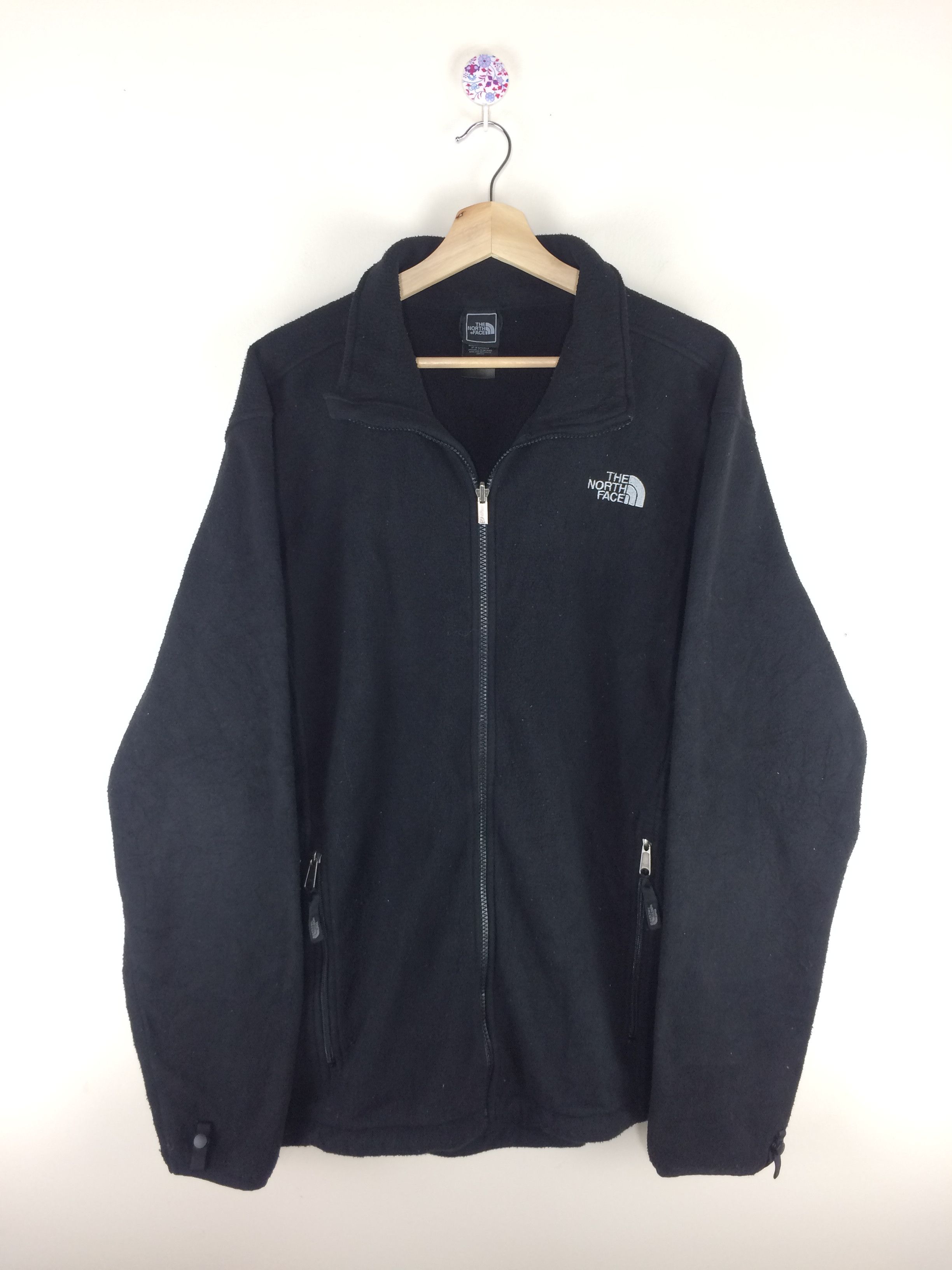 The North Face VTG TNF Polartec Black Fleece Zipper Jacket Size US XL / EU 56 / 4 - 3 Thumbnail