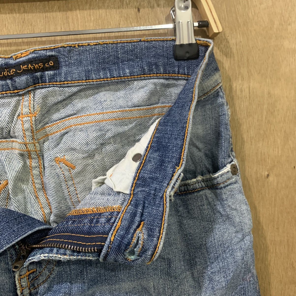Japanese Brand × Nudie Jeans NUDIE JEAN TIGHT LONG JOHN STIAN PATCHWORK BORO DENIM JEANS Size US 27 - 21 Thumbnail