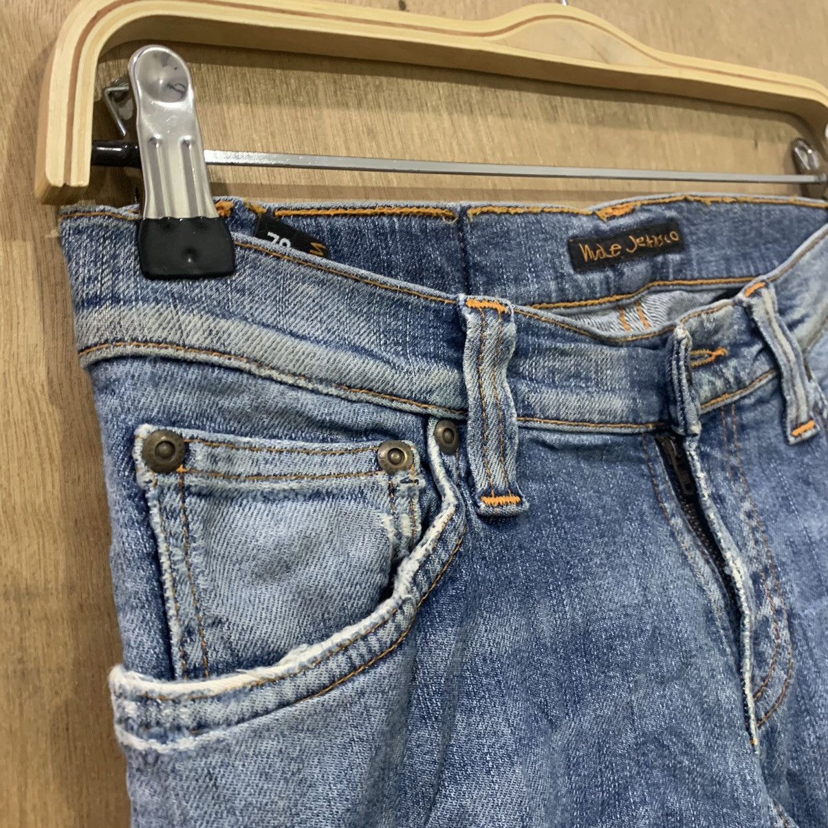 Japanese Brand × Nudie Jeans NUDIE JEAN TIGHT LONG JOHN STIAN PATCHWORK BORO DENIM JEANS Size US 27 - 8 Thumbnail