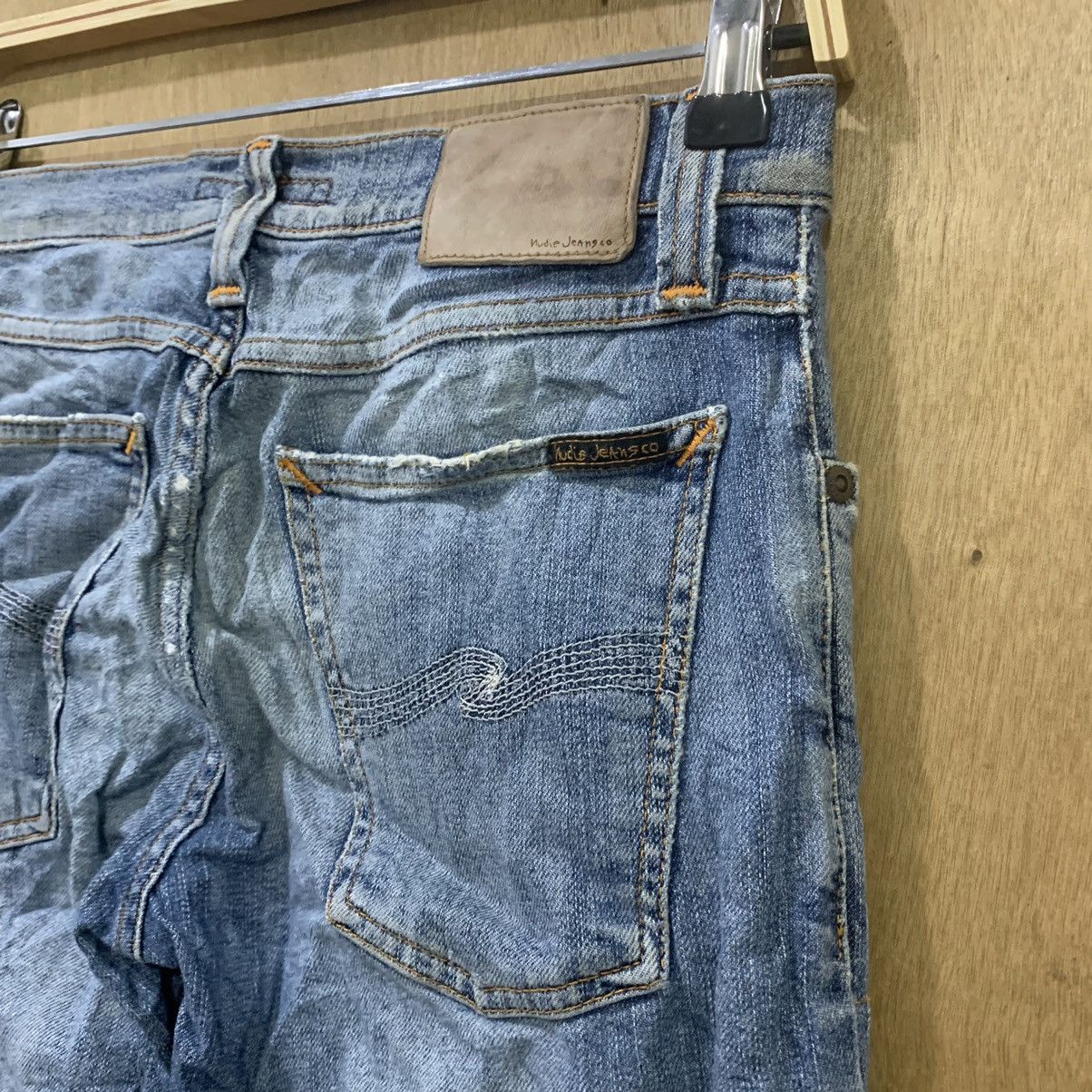 Japanese Brand × Nudie Jeans NUDIE JEAN TIGHT LONG JOHN STIAN PATCHWORK BORO DENIM JEANS Size US 27 - 14 Thumbnail