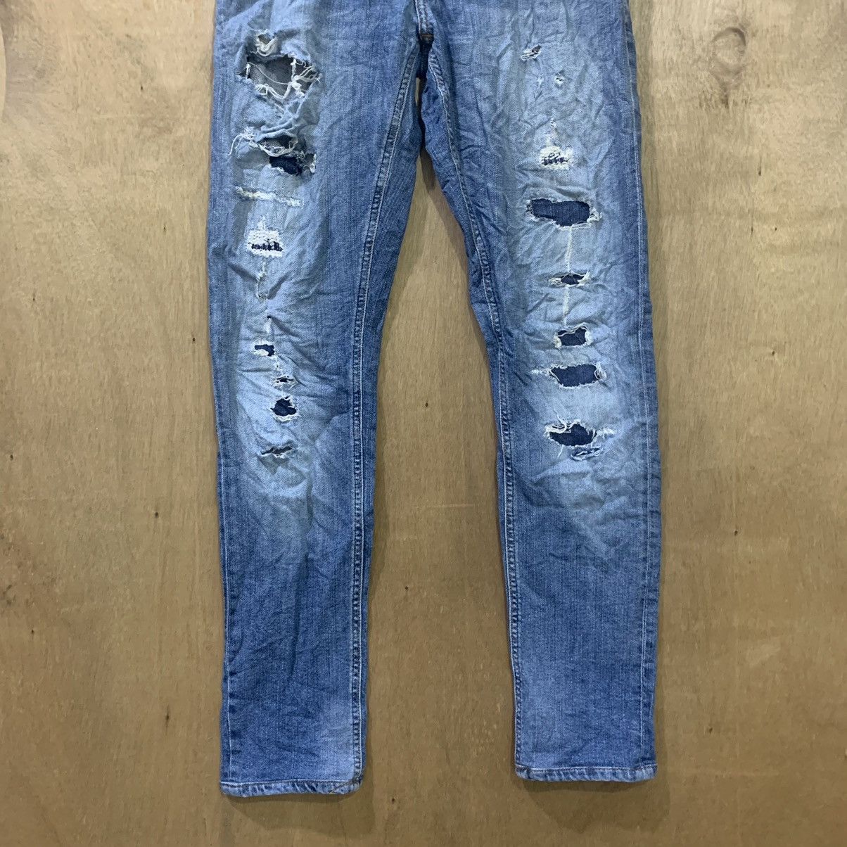 Japanese Brand × Nudie Jeans NUDIE JEAN TIGHT LONG JOHN STIAN PATCHWORK BORO DENIM JEANS Size US 27 - 5 Thumbnail