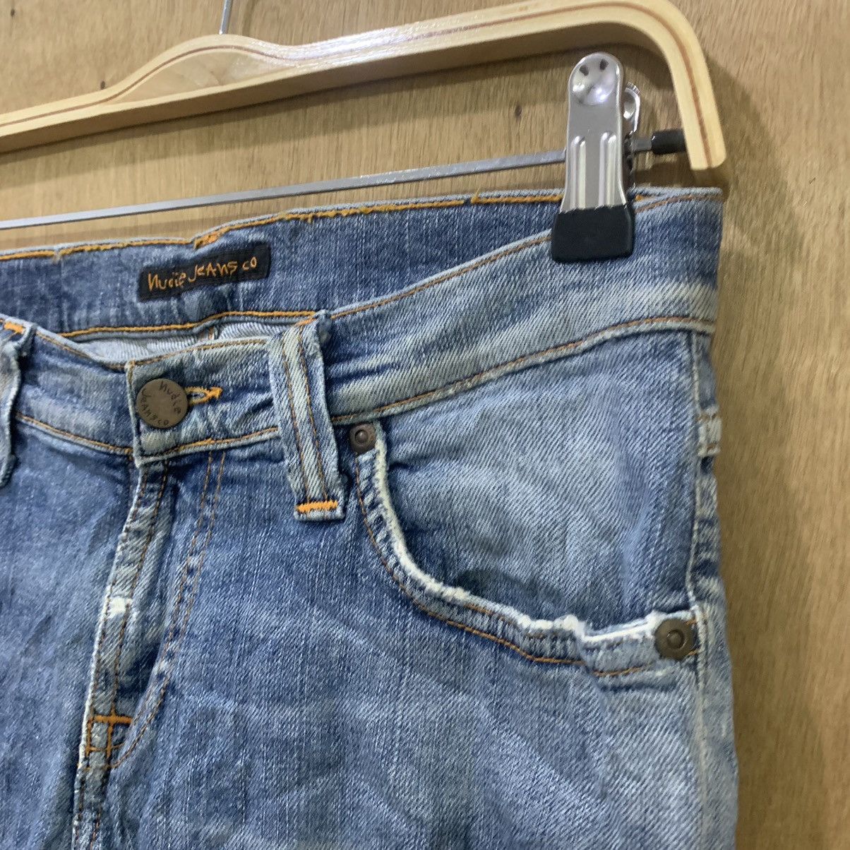 Japanese Brand × Nudie Jeans NUDIE JEAN TIGHT LONG JOHN STIAN PATCHWORK BORO DENIM JEANS Size US 27 - 9 Thumbnail