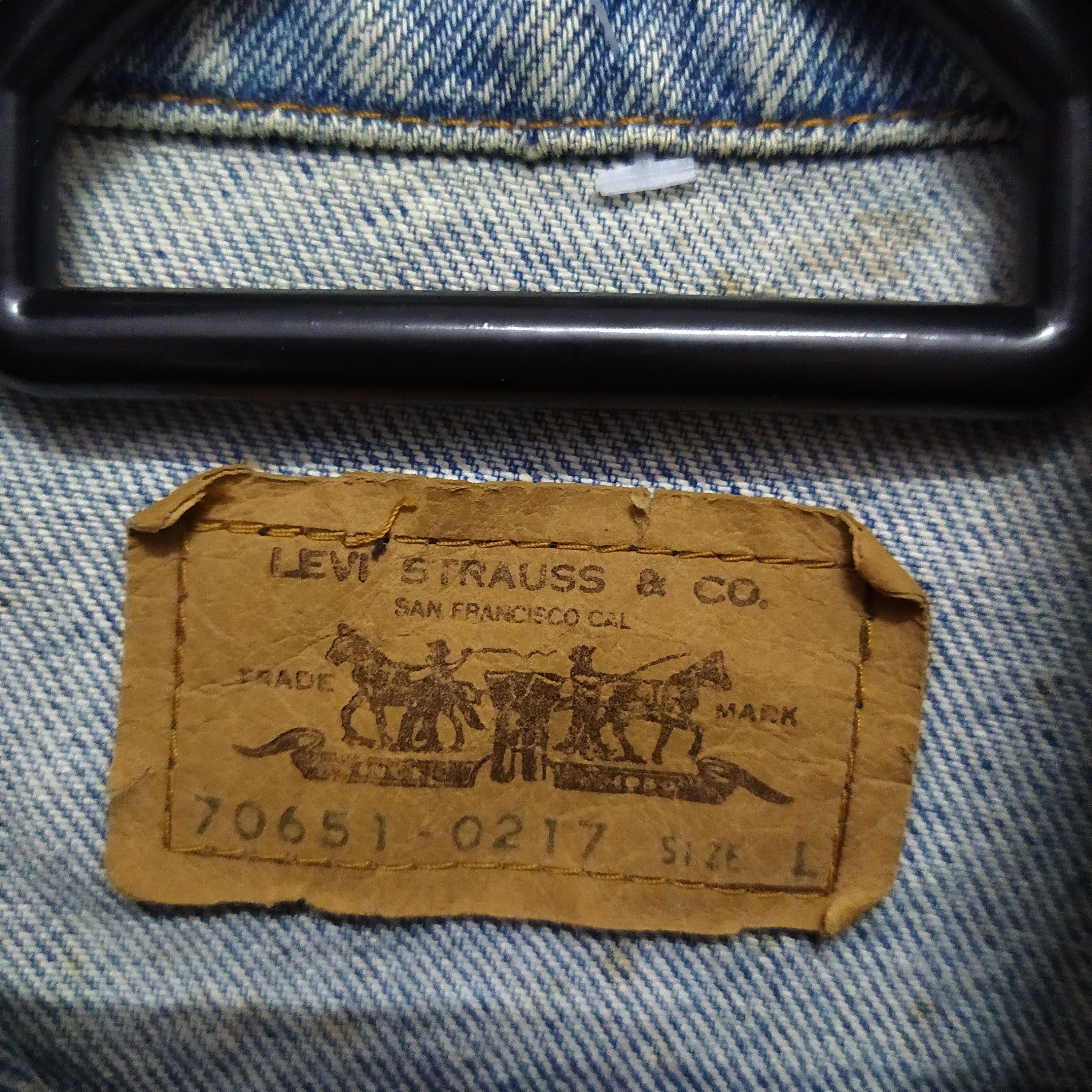 Levi's VTG LEVIS 651 ORANGE TAB TRUCKER DENIM (D385) Size US L / EU 52-54 / 3 - 5 Thumbnail