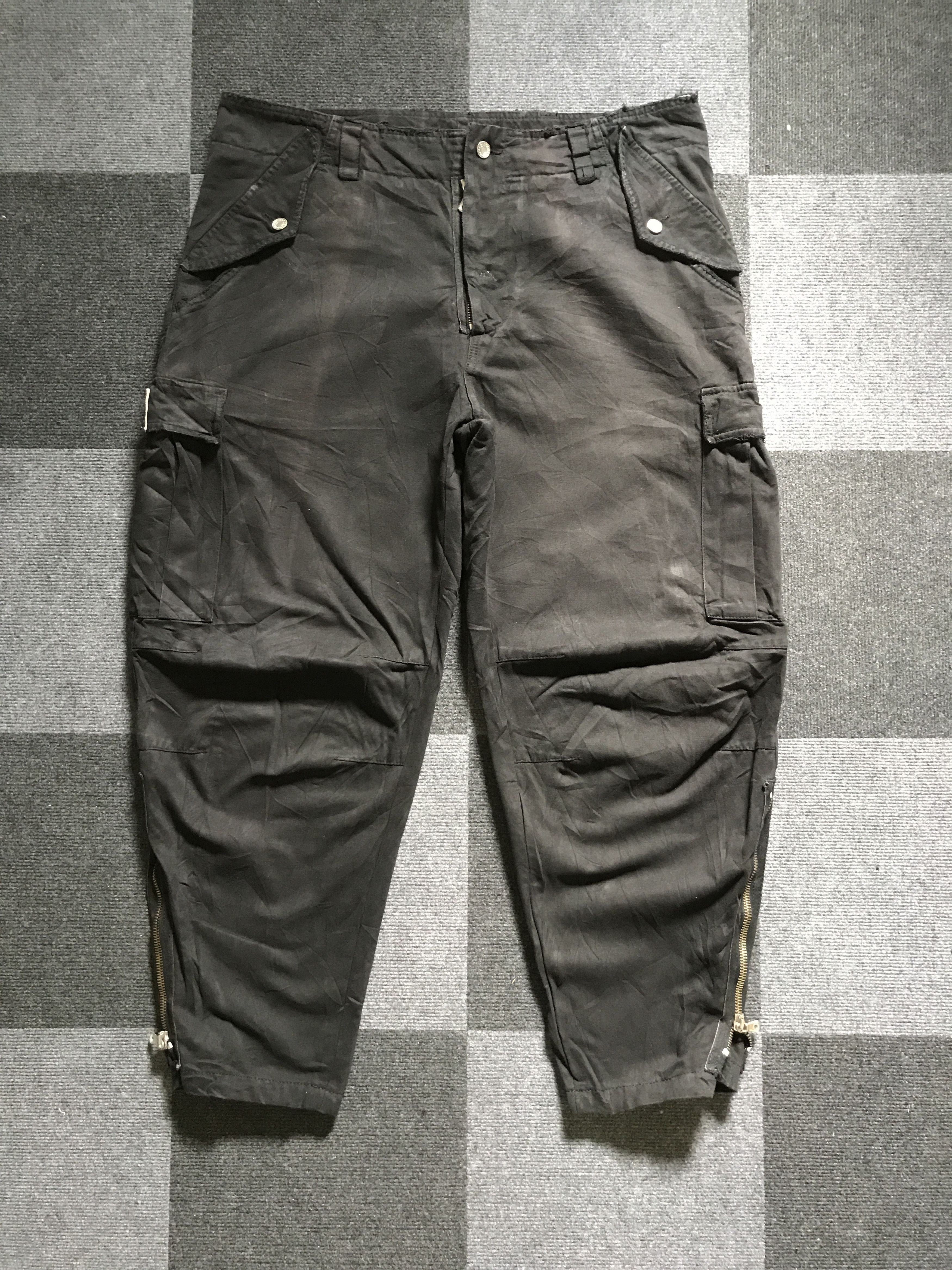 image of Dolce Gabbana x Military Cp223 Dolce & Gabbana Italy Wide Cargo Pant in Black, Men's (Size 38)