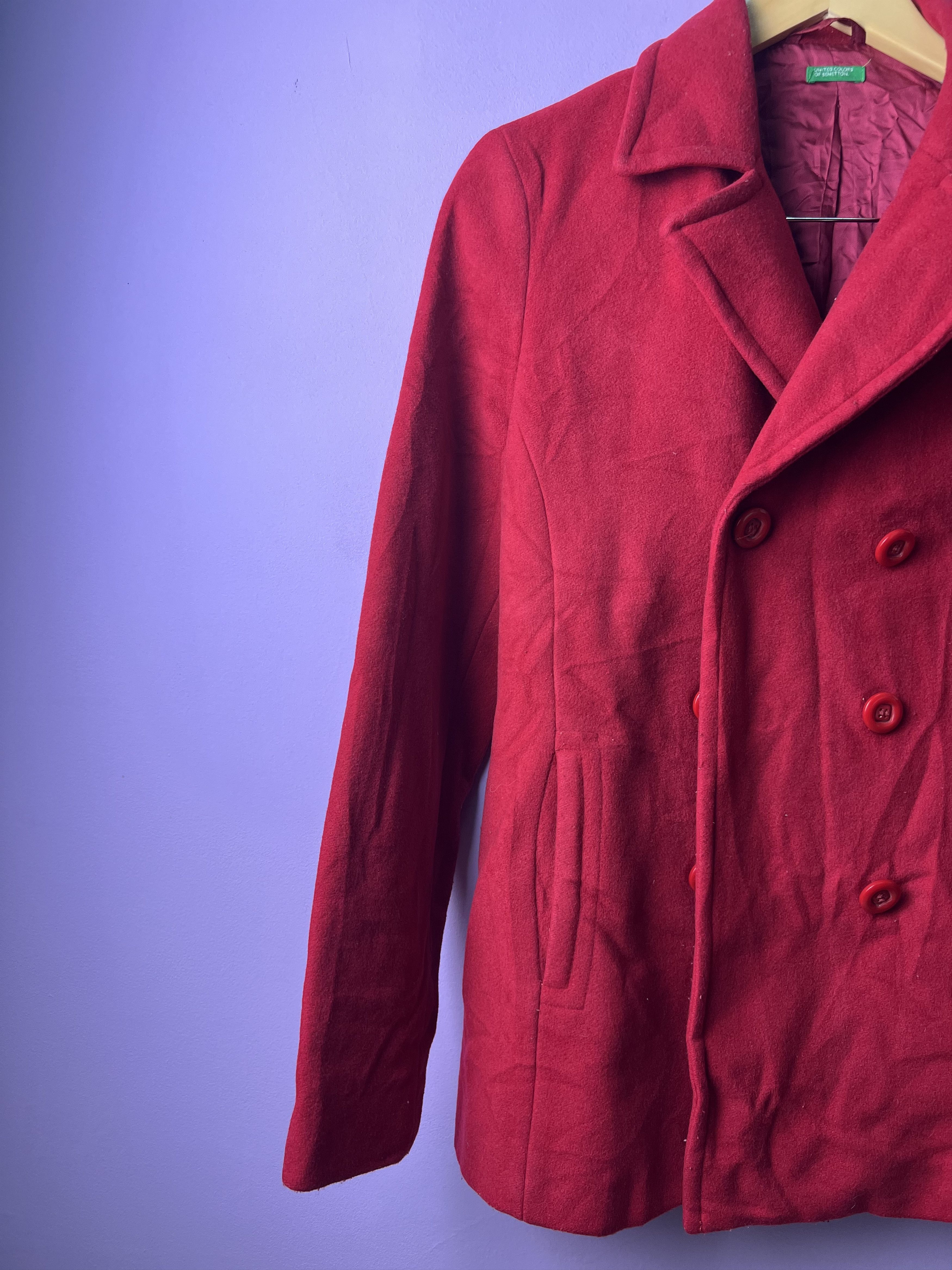 United Colors Of Benetton 🔥Red UCB Casual Blazers Size M / US 6-8 / IT 42-44 - 4 Thumbnail