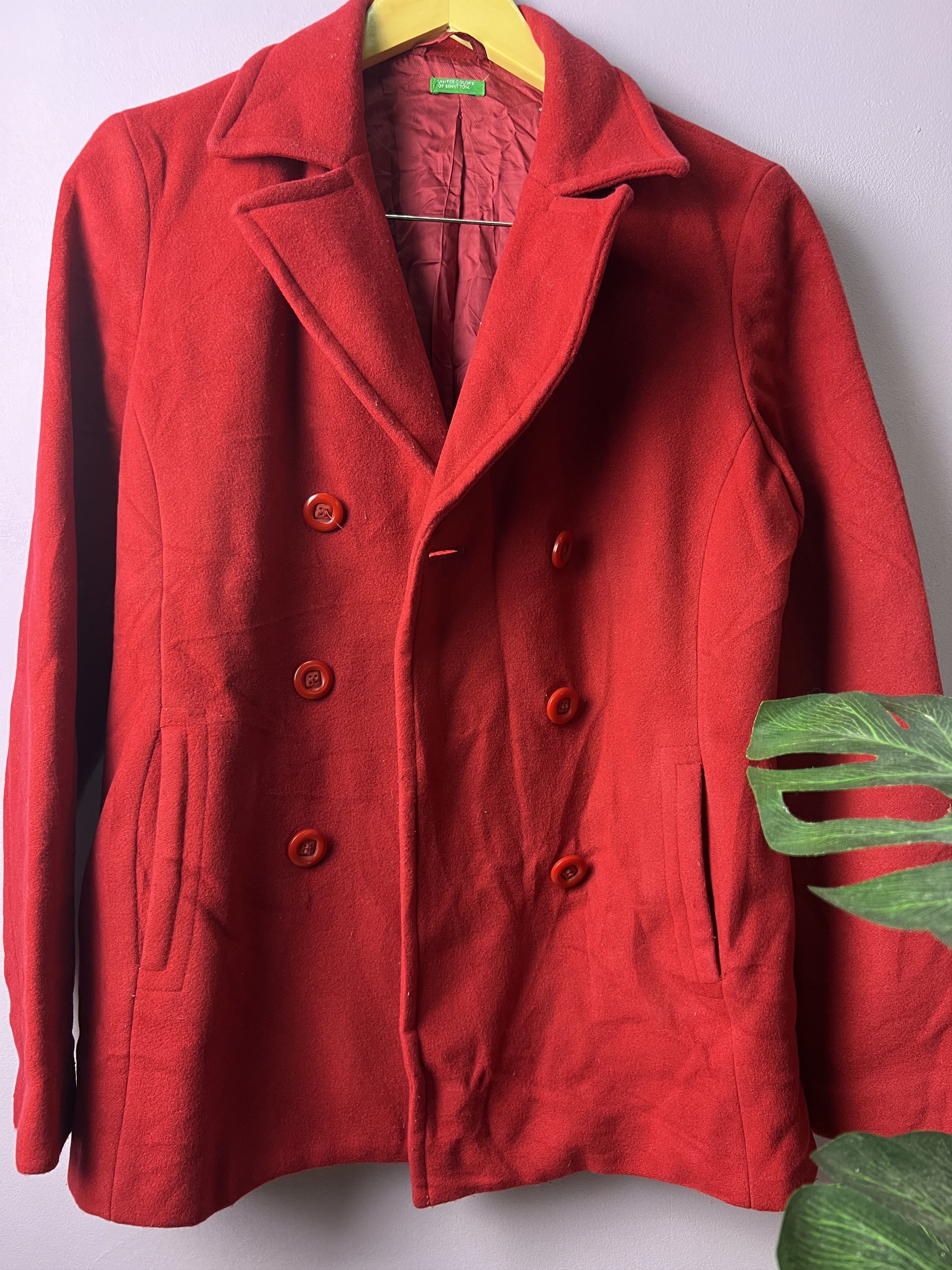United Colors Of Benetton 🔥Red UCB Casual Blazers Size M / US 6-8 / IT 42-44 - 15 Thumbnail