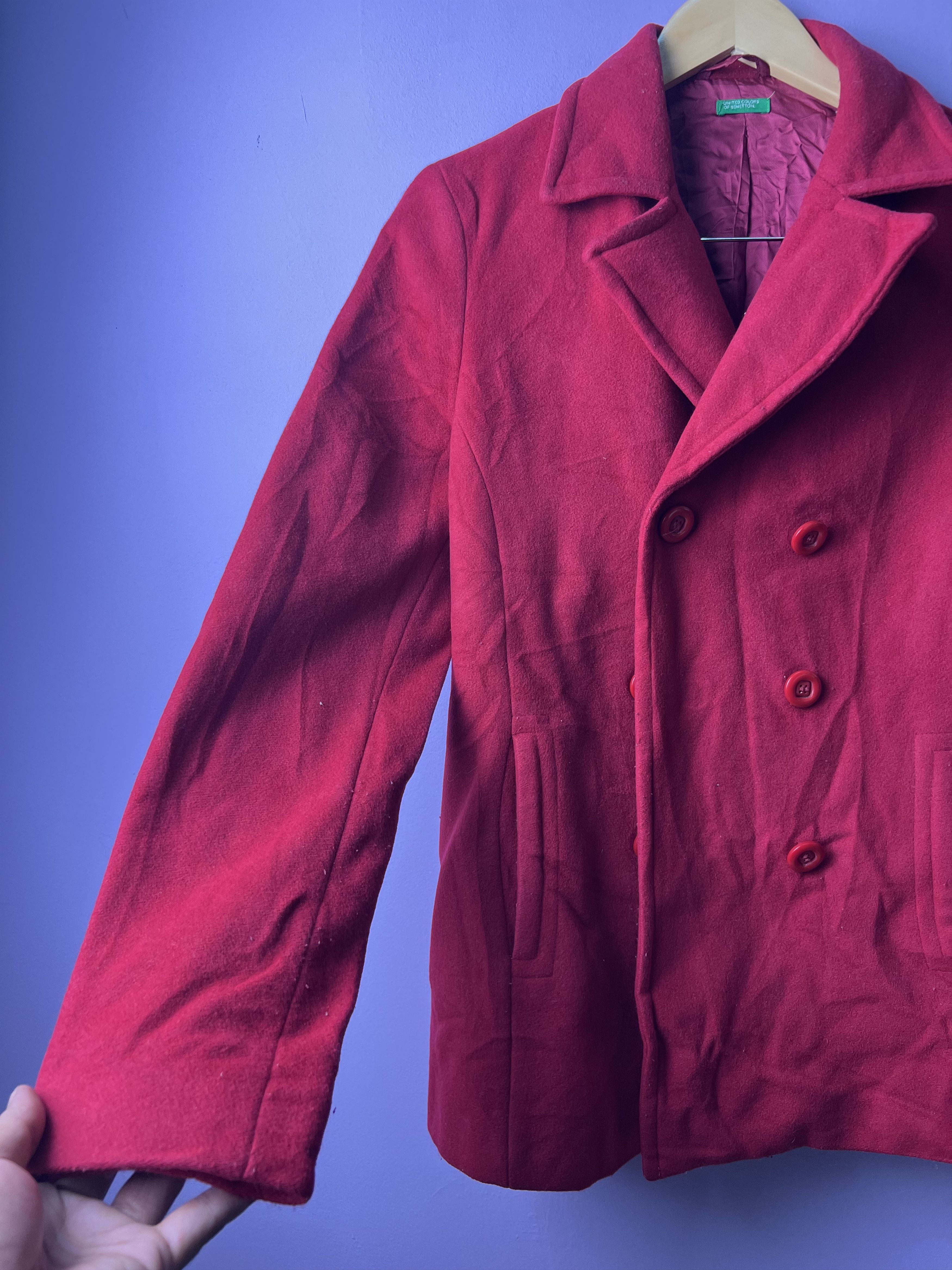 United Colors Of Benetton 🔥Red UCB Casual Blazers Size M / US 6-8 / IT 42-44 - 11 Thumbnail