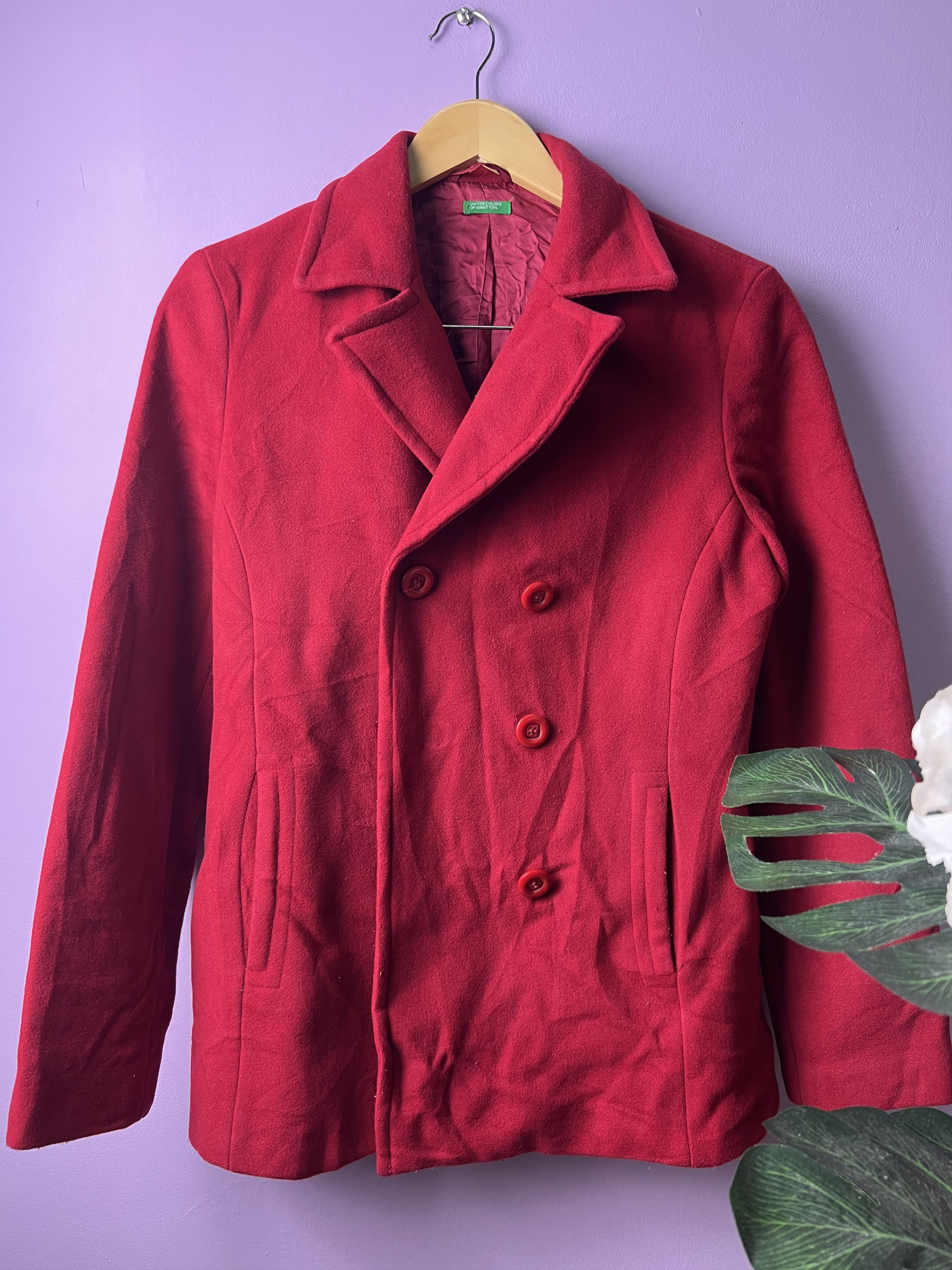 United Colors Of Benetton 🔥Red UCB Casual Blazers Size M / US 6-8 / IT 42-44 - 2 Thumbnail