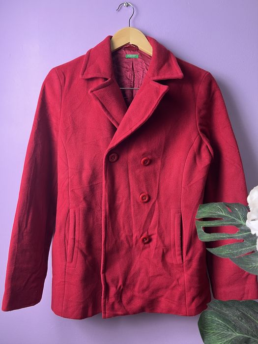 United Colors Of Benetton Red UCB Casual Blazers Grailed