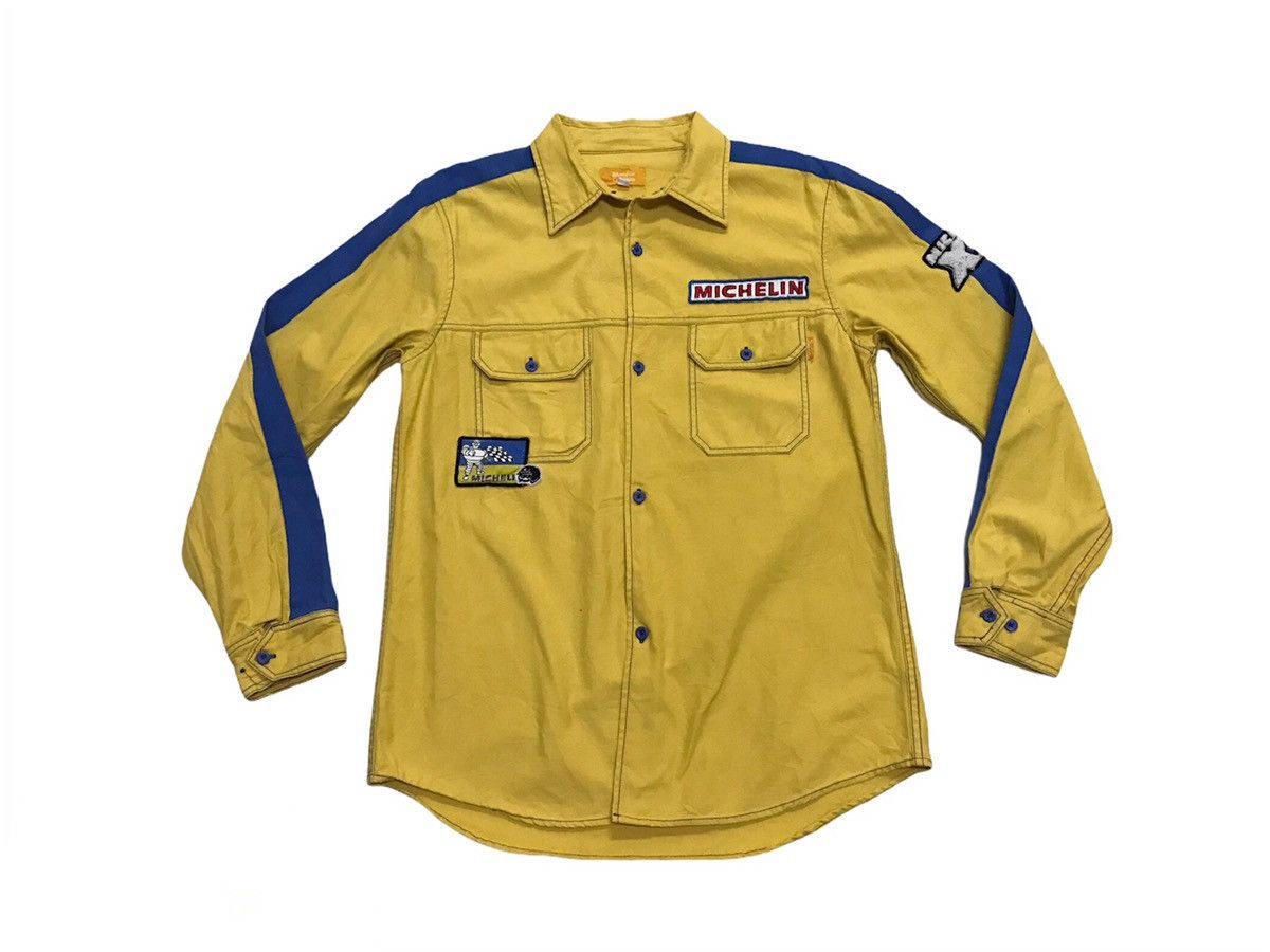 Sports Specialties × Vintage Vintage Michelin big logo workshirt button up Size US L / EU 52-54 / 3 - 5 Thumbnail